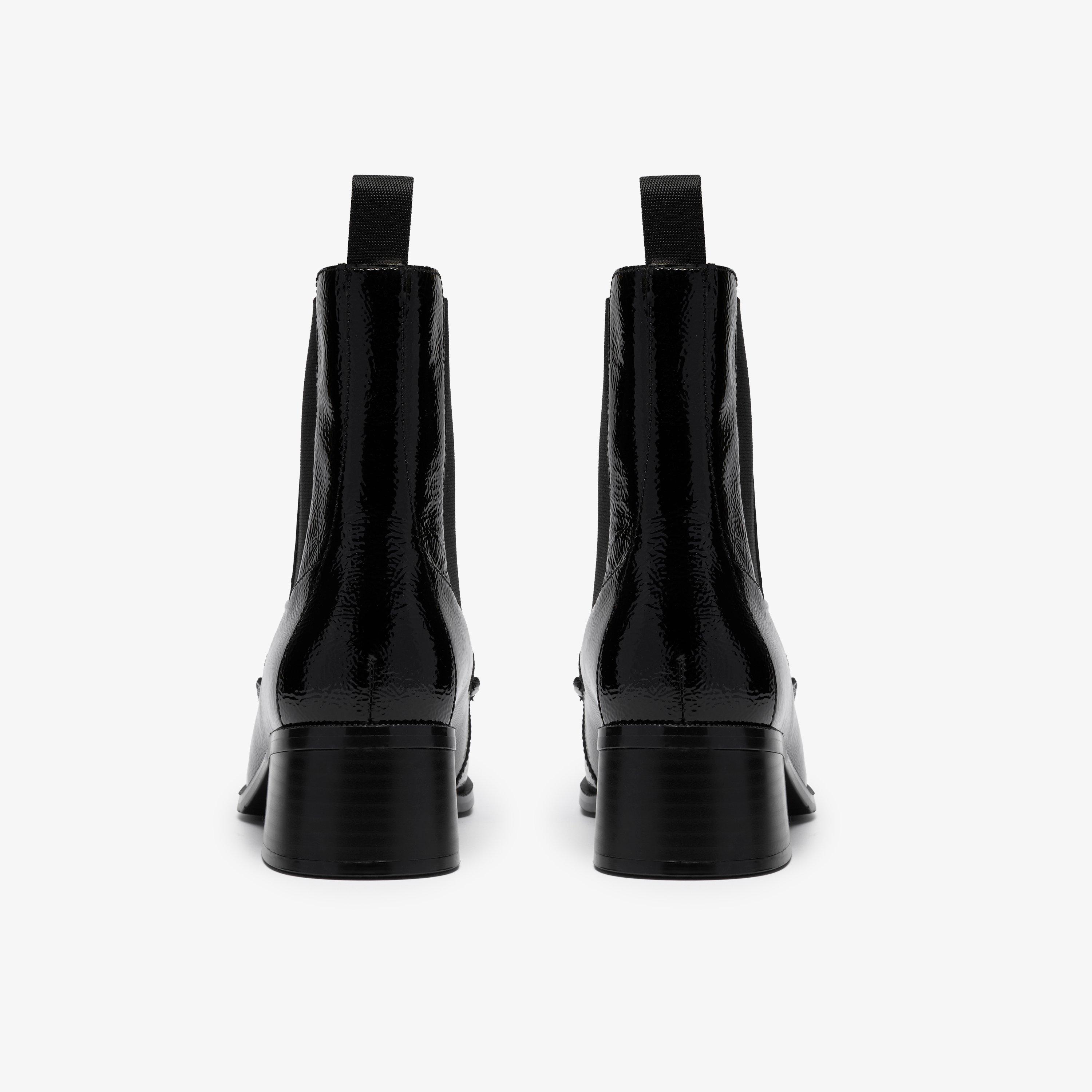 Moseley Up Black Patent Ankle Boots Chelsea Boots, view 5 of 6