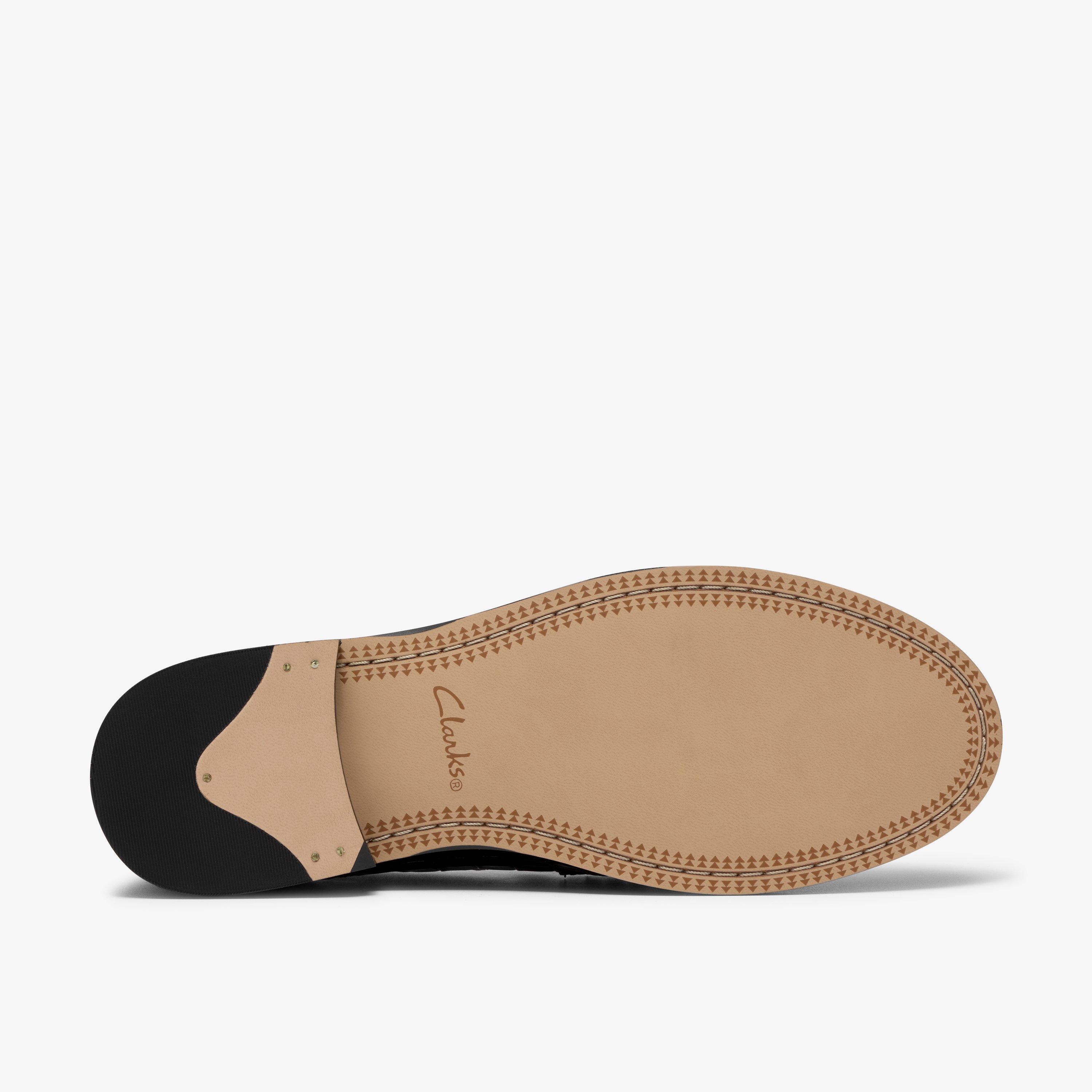 Straven2 Penny Black Crocodile Loafers Slip Ons, view 3 of 6