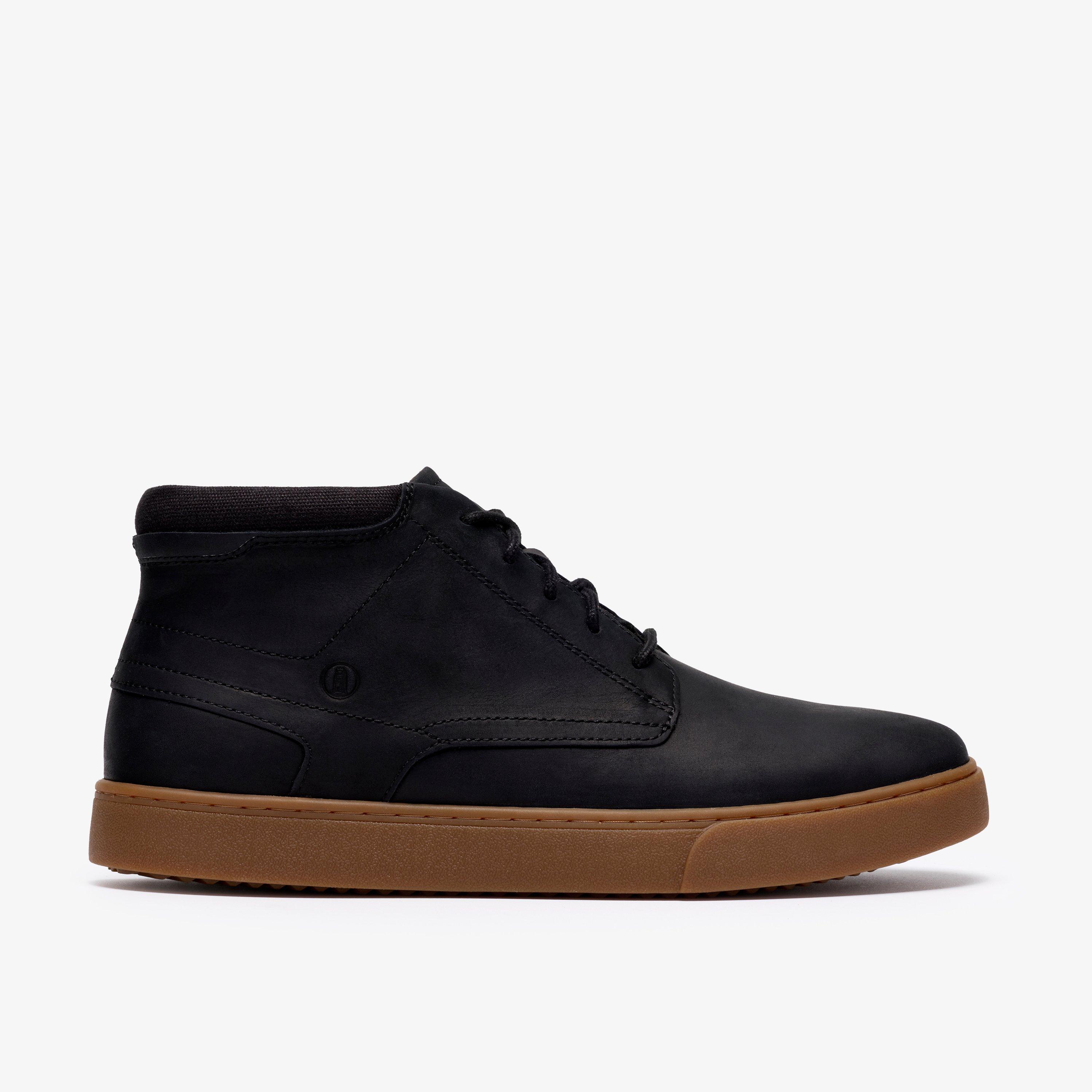 Lydford Mid Black Leather Ankle Boots Lace Up, view 1 of 6