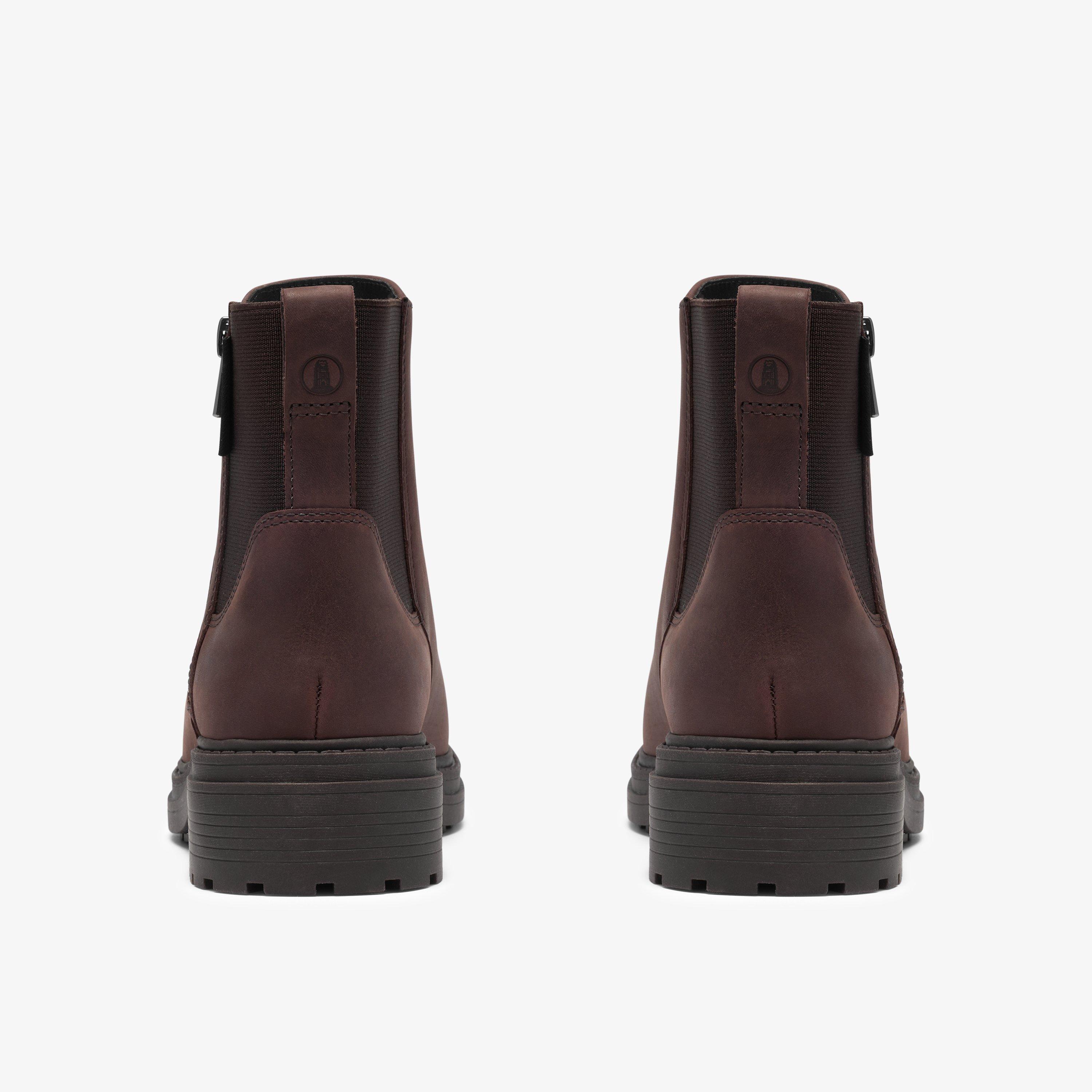 Orinoco3 Zip Waterproof Dark Brown Leather Ankle Boots, view 5 of 6
