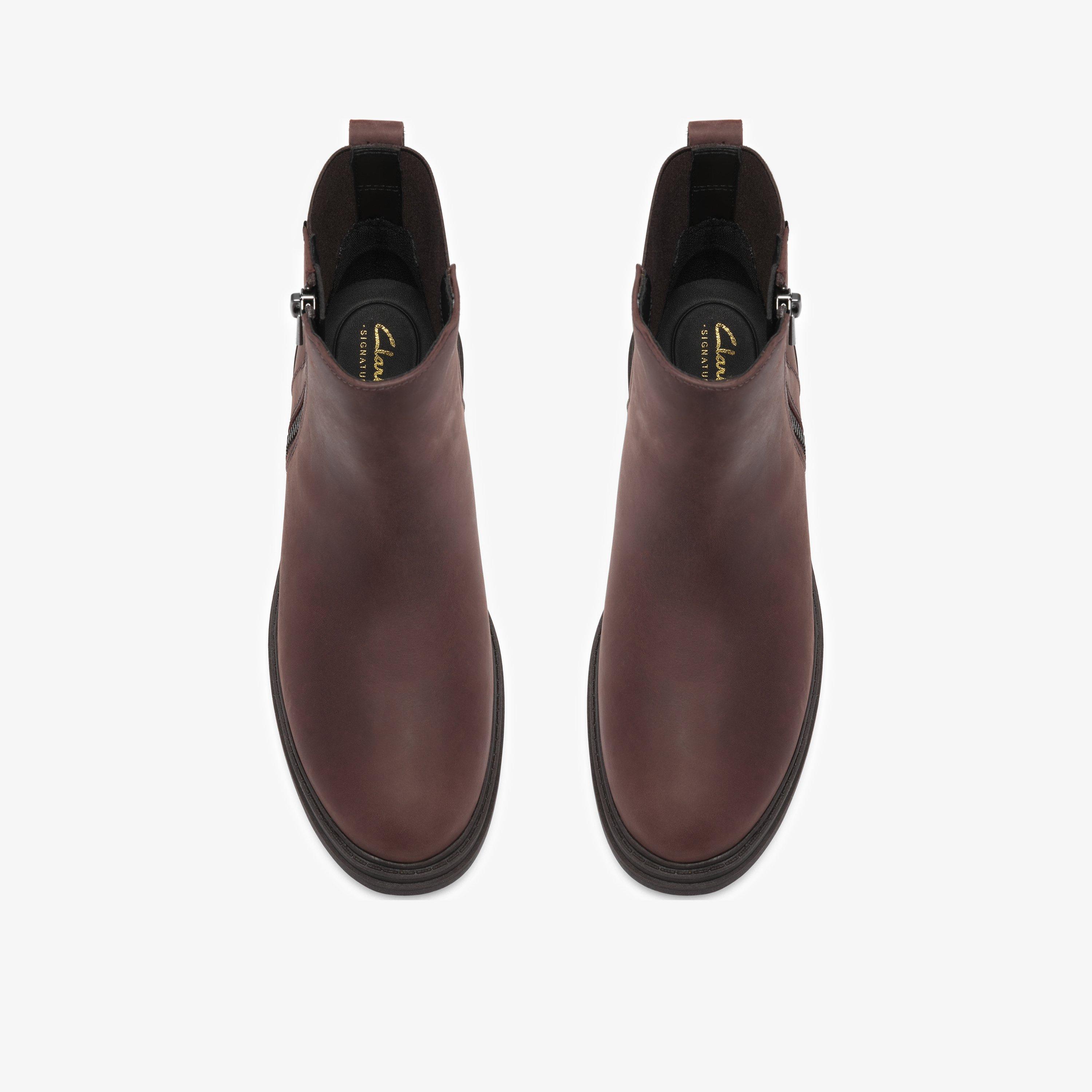 Orinoco3 Zip Waterproof Dark Brown Leather Ankle Boots, view 6 of 6