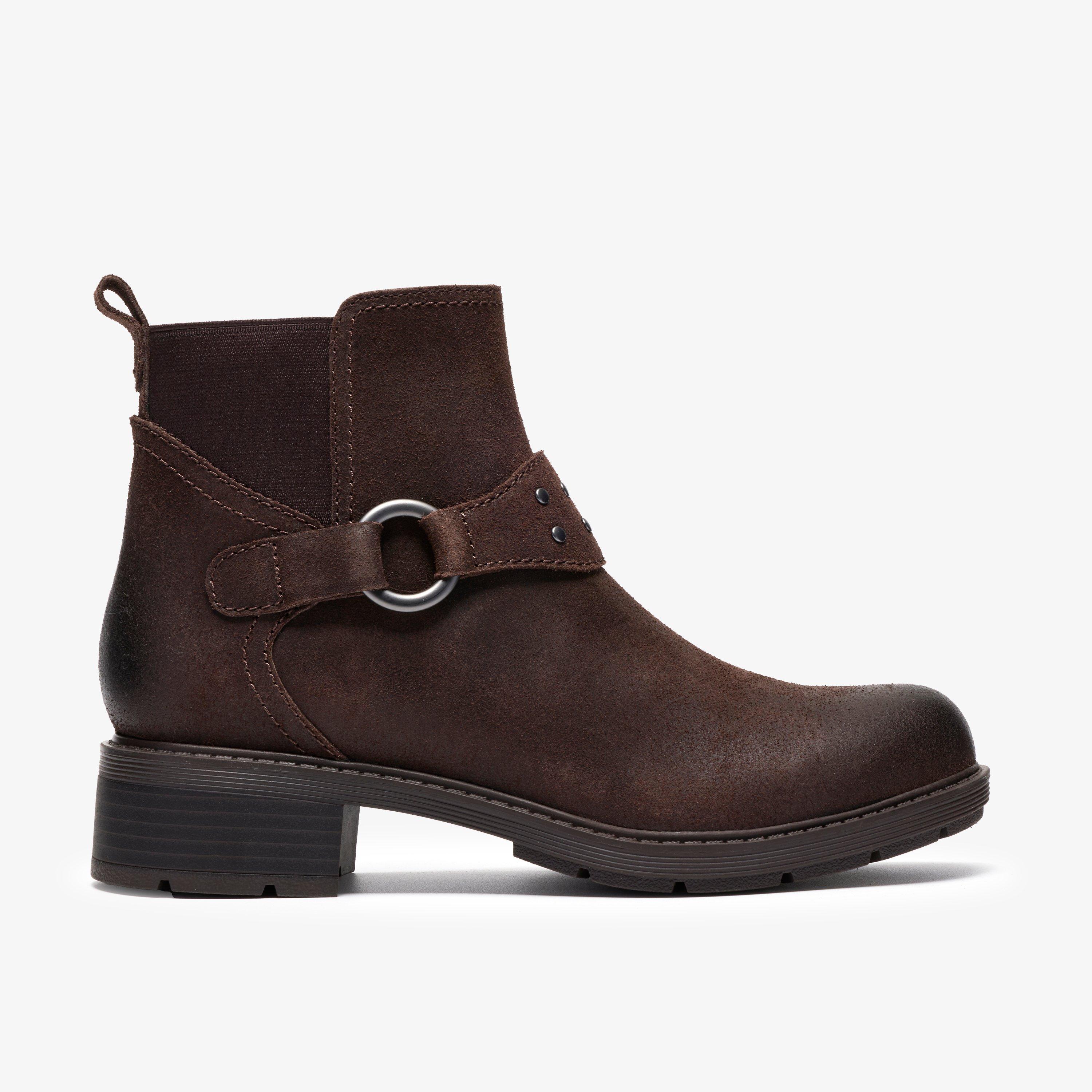 Hearth Stud Dark Brown Suede Ankle Boots, view 1 of 6