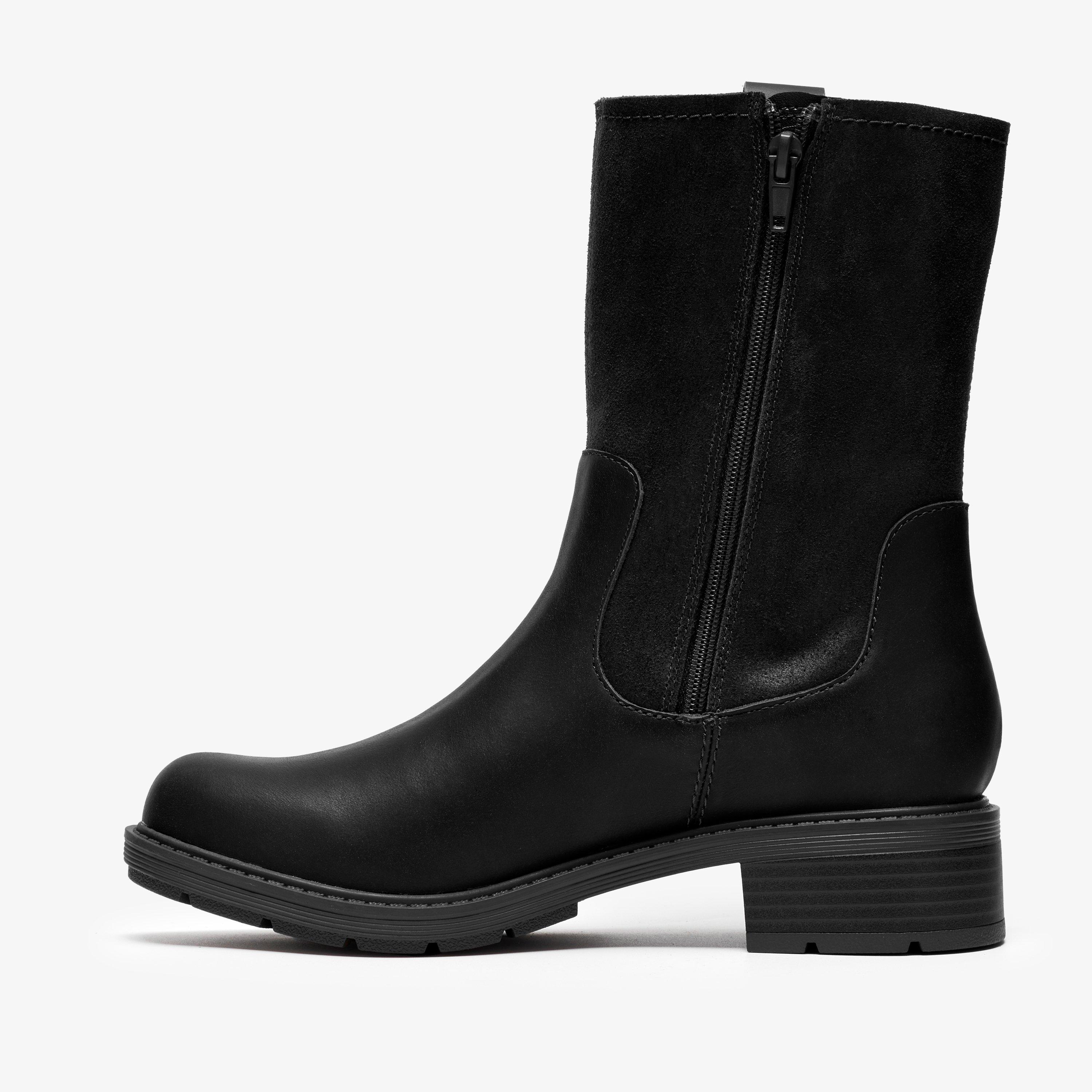 Hearth Mid Black Mid Calf Boots, view 2 of 6