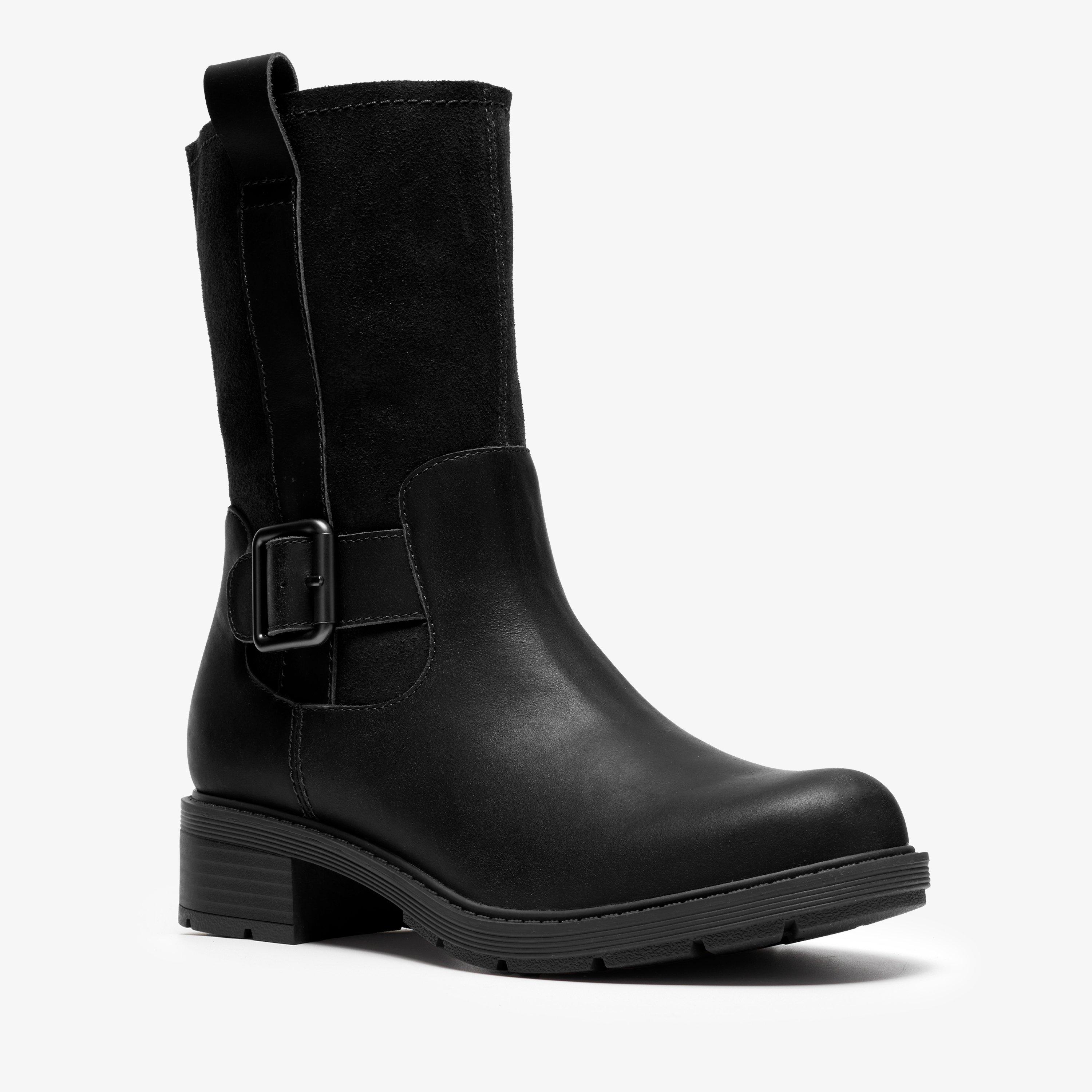 Hearth Mid Black Mid Calf Boots, view 4 of 6