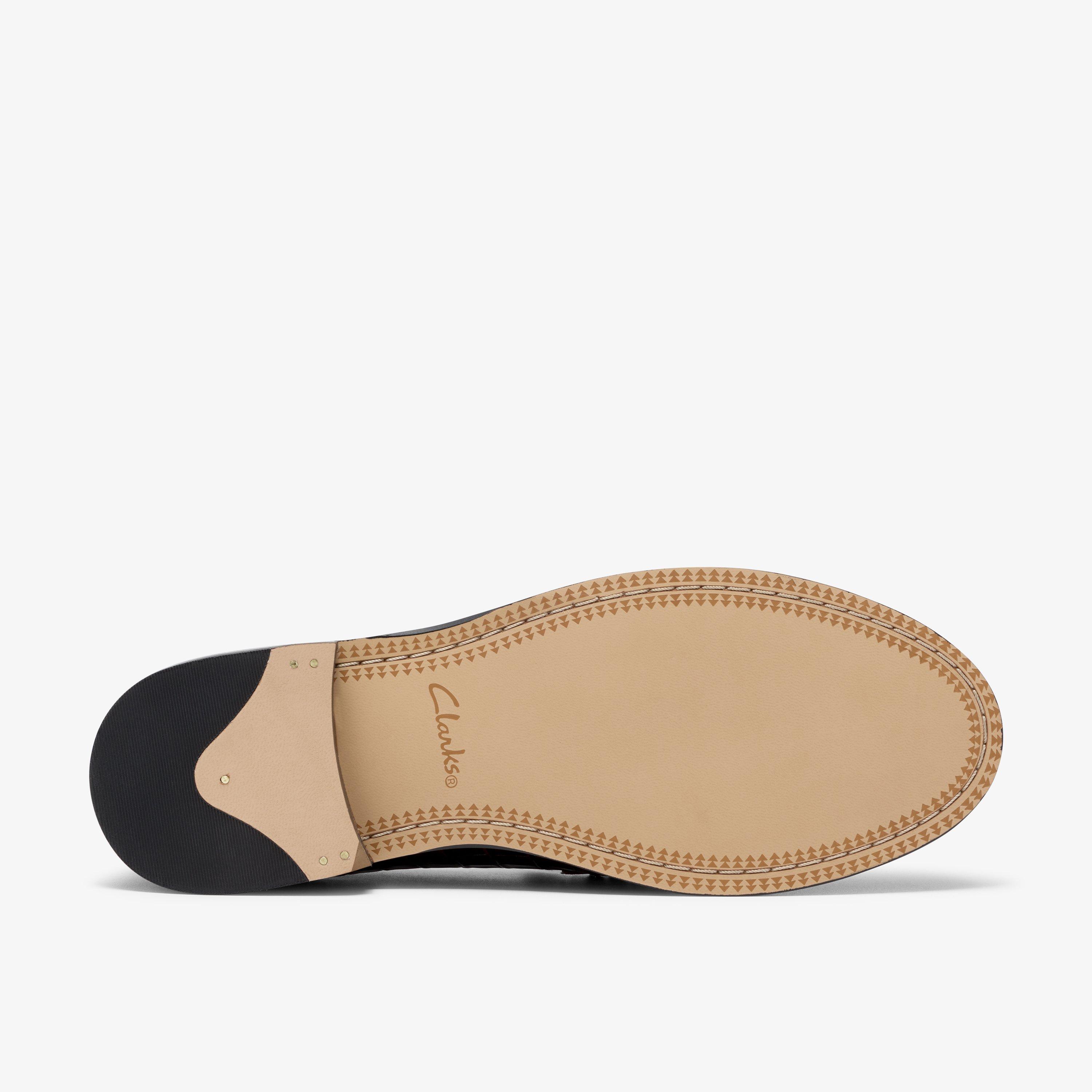 Straven2 Penny Brown Crocodile Loafers Slip Ons, view 3 of 6