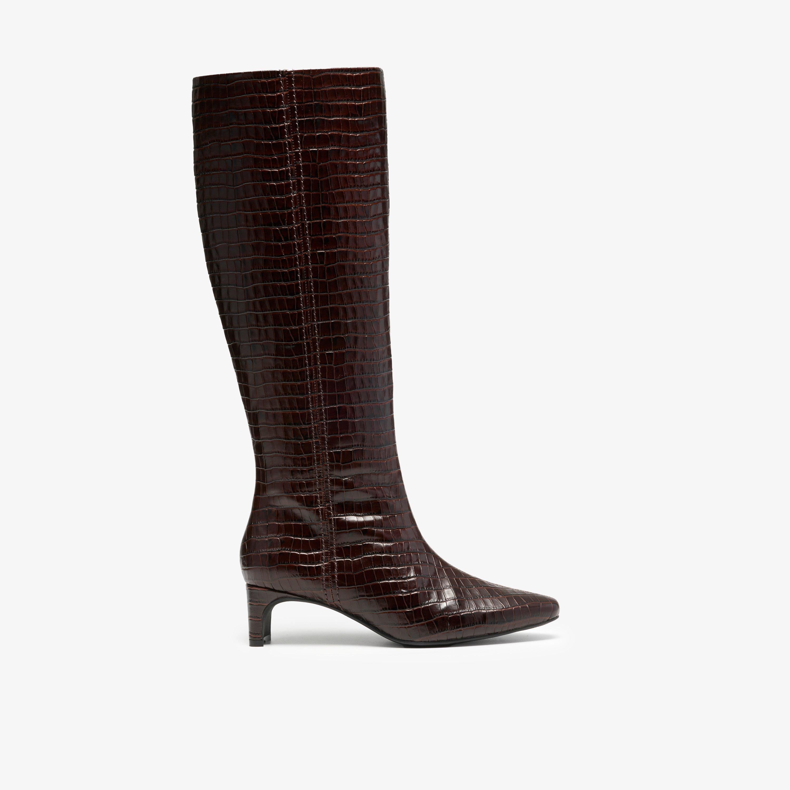 Edina Tall Brown Leather Knee High Boots, view 1 of 6