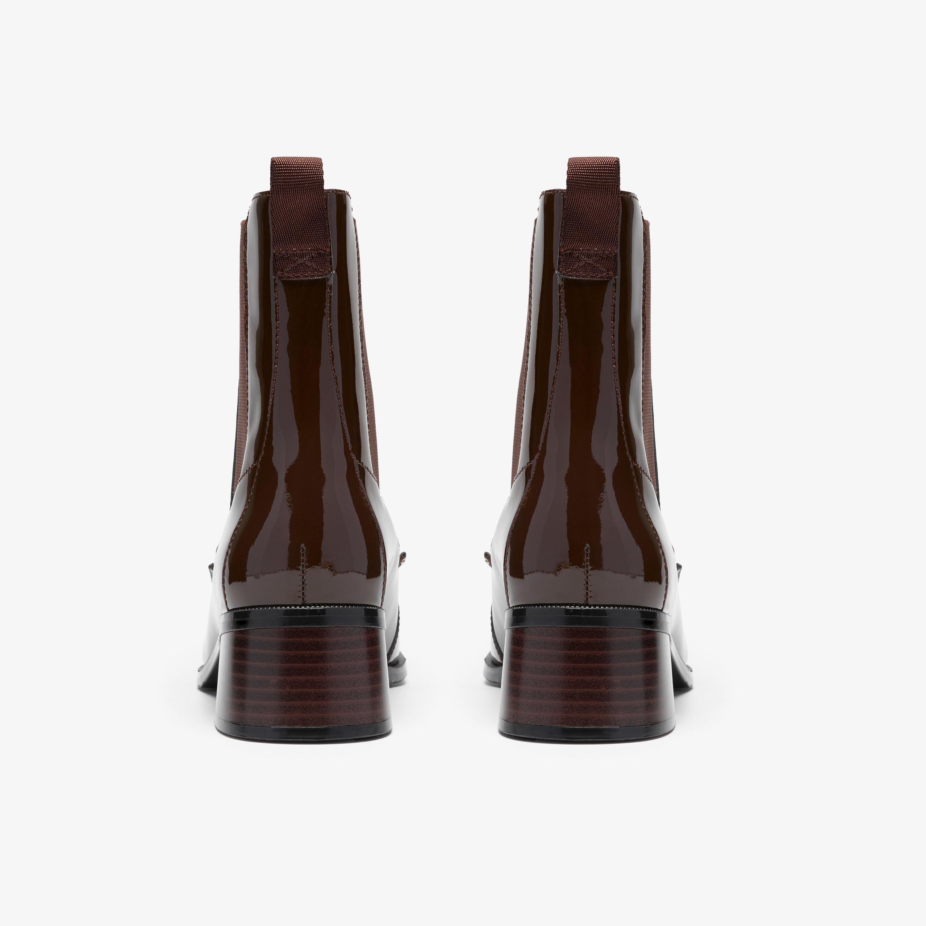 Moseley Up Brown Patent Ankle Boots Chelsea Boots, view 5 of 6