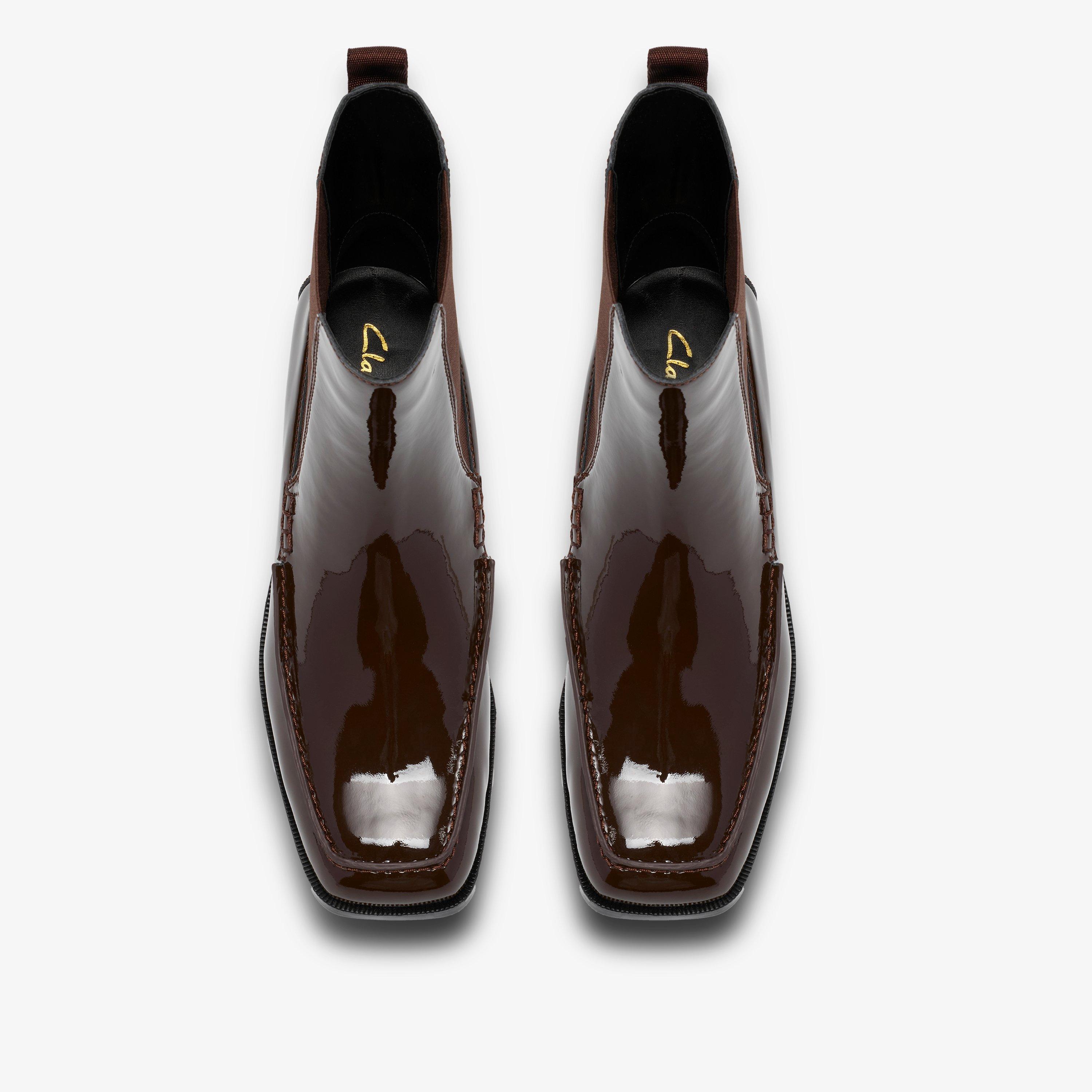 Moseley Up Brown Patent Ankle Boots Chelsea Boots, view 6 of 6