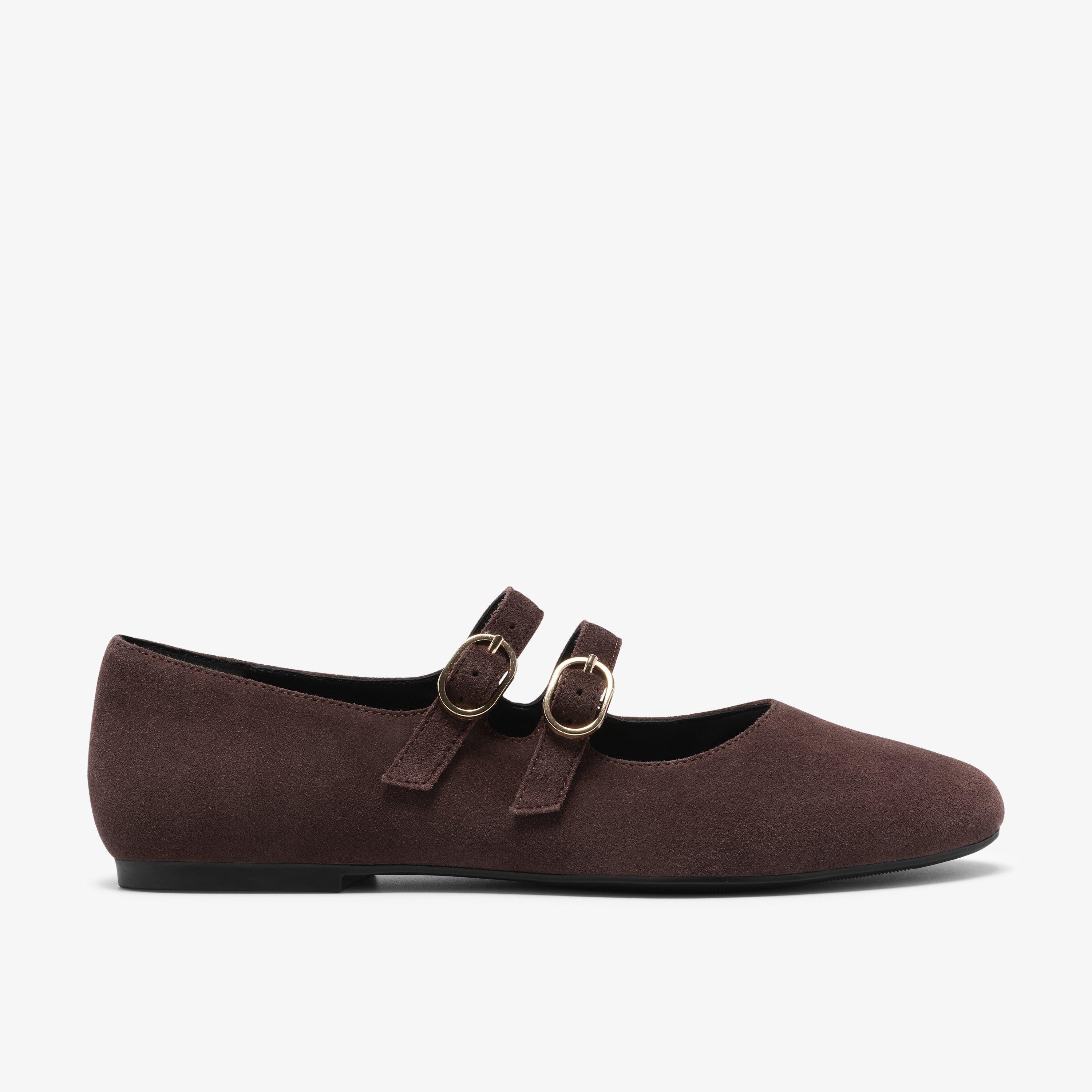 Kicho Strap Brown Suede Mary Jane Ballerina, view 1 of 6