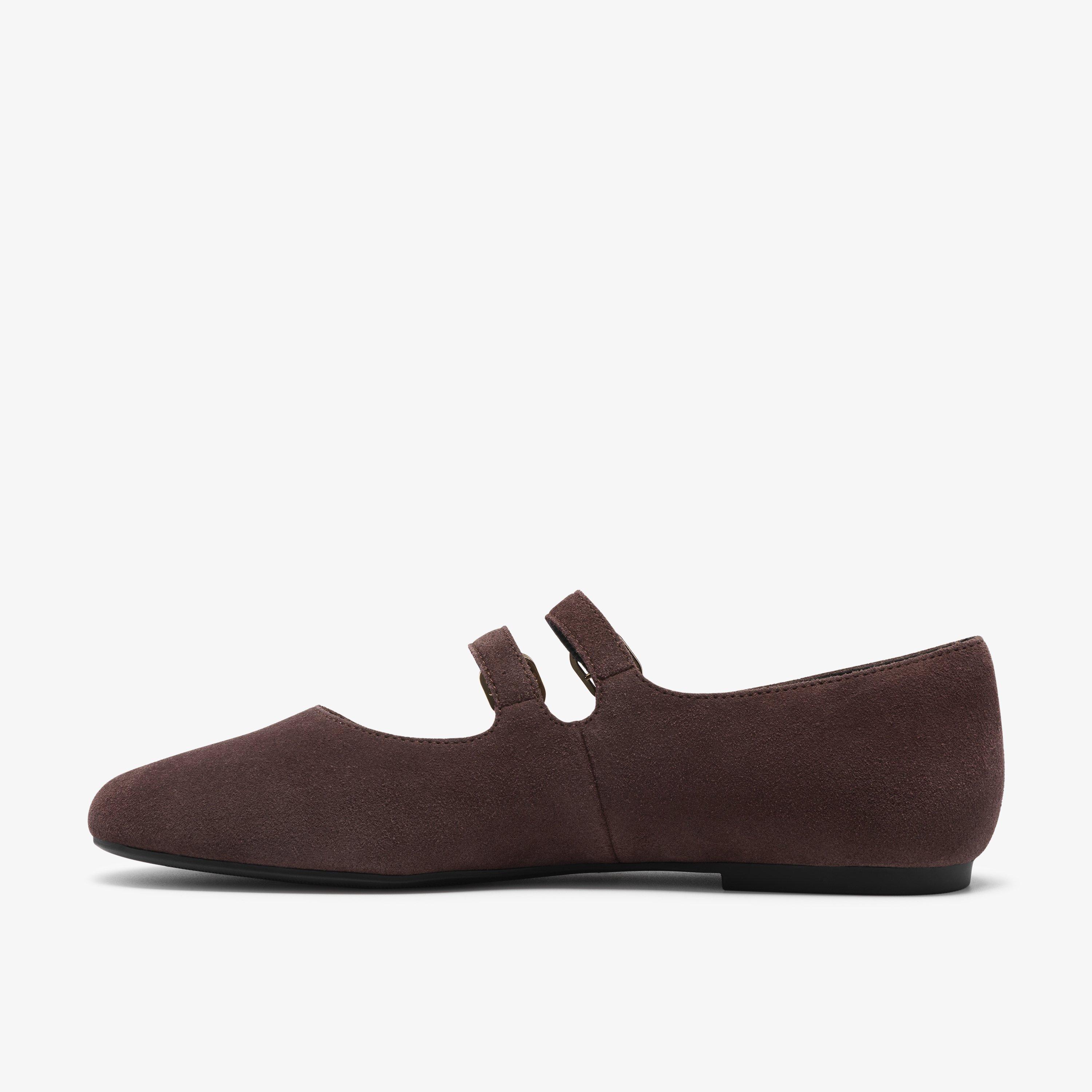 Kicho Strap Brown Suede Mary Jane Ballerina, view 2 of 6