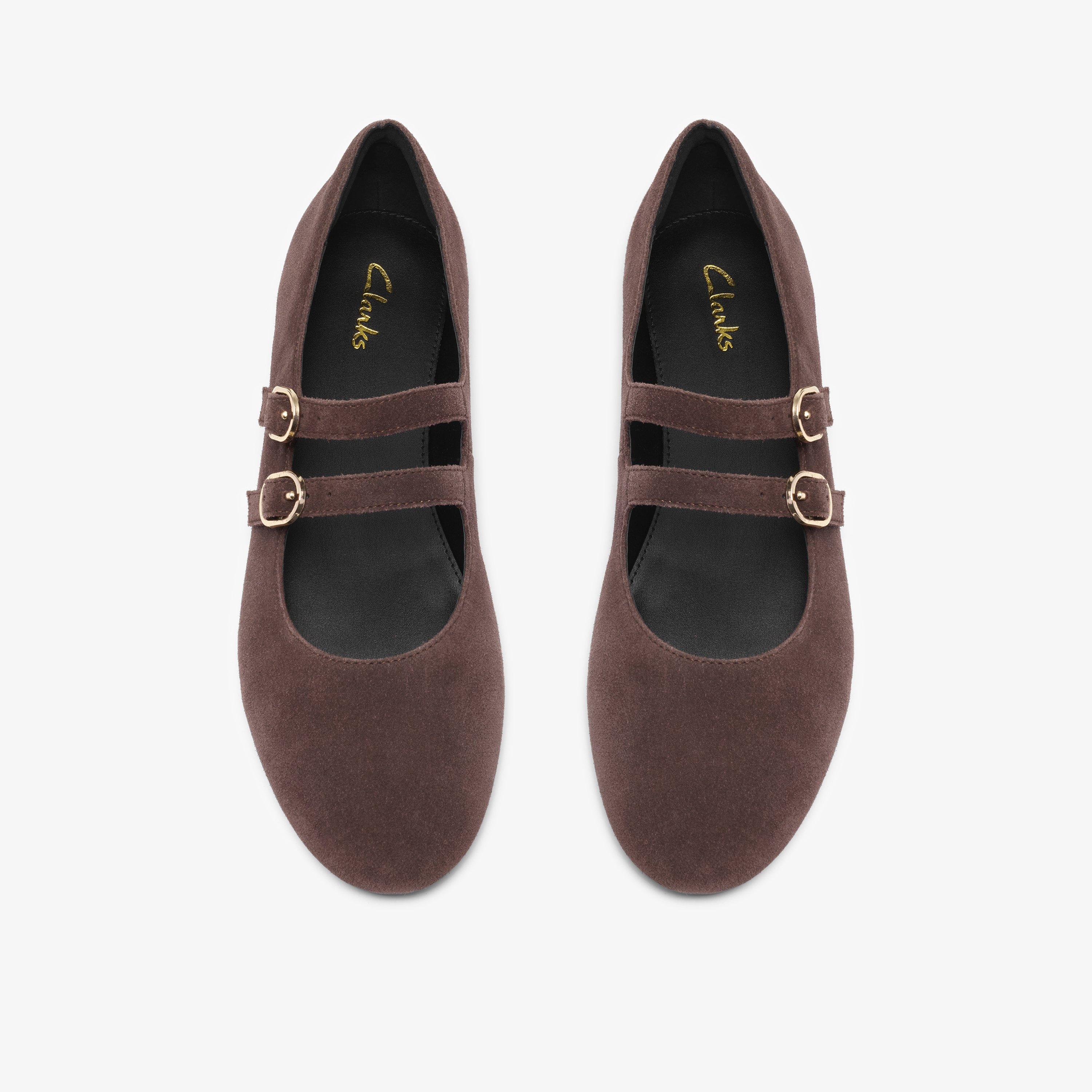 Kicho Strap Brown Suede Mary Jane Ballerina, view 6 of 6