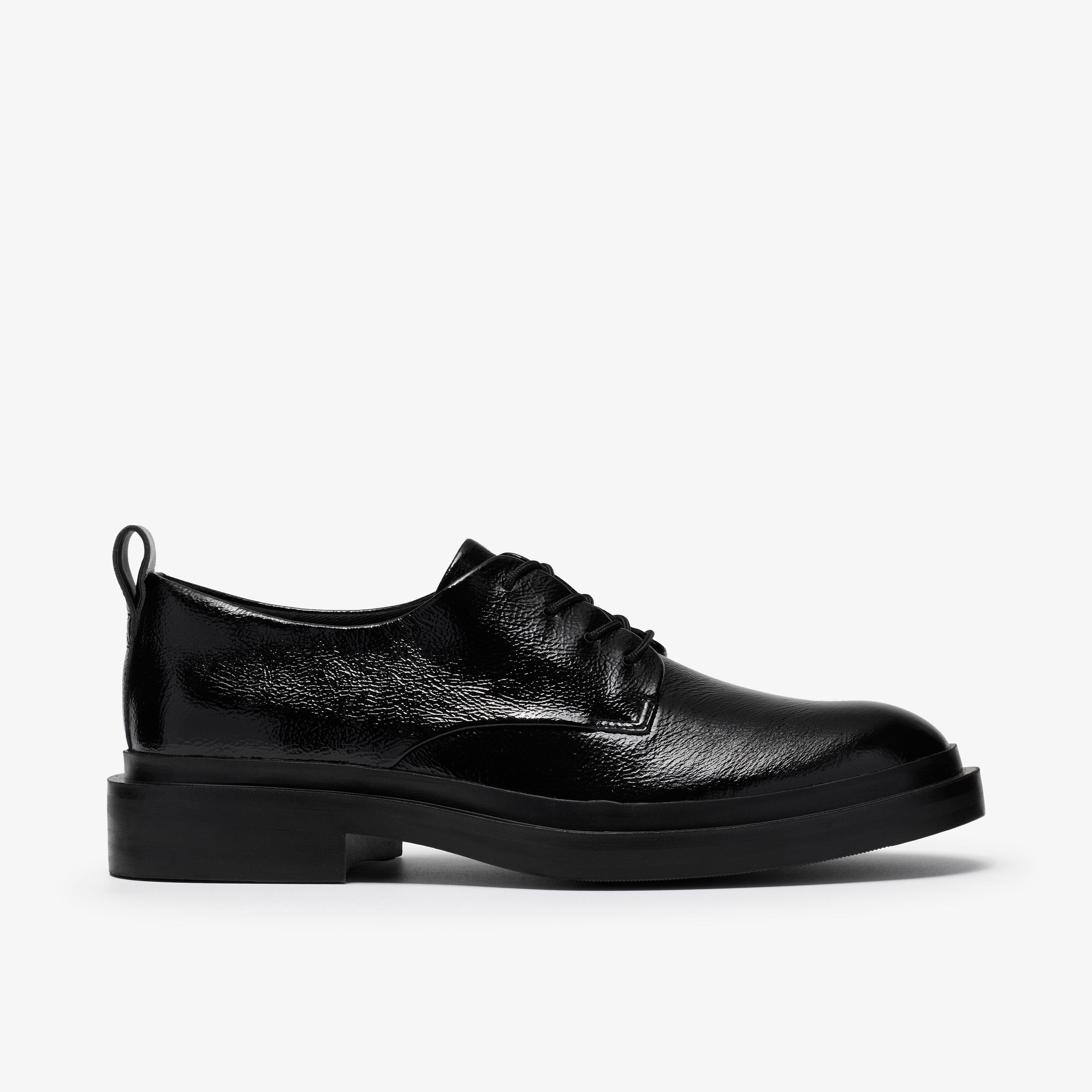 Previa Lace Black Patent Derby Shoes Lace Up, view 1 of 6