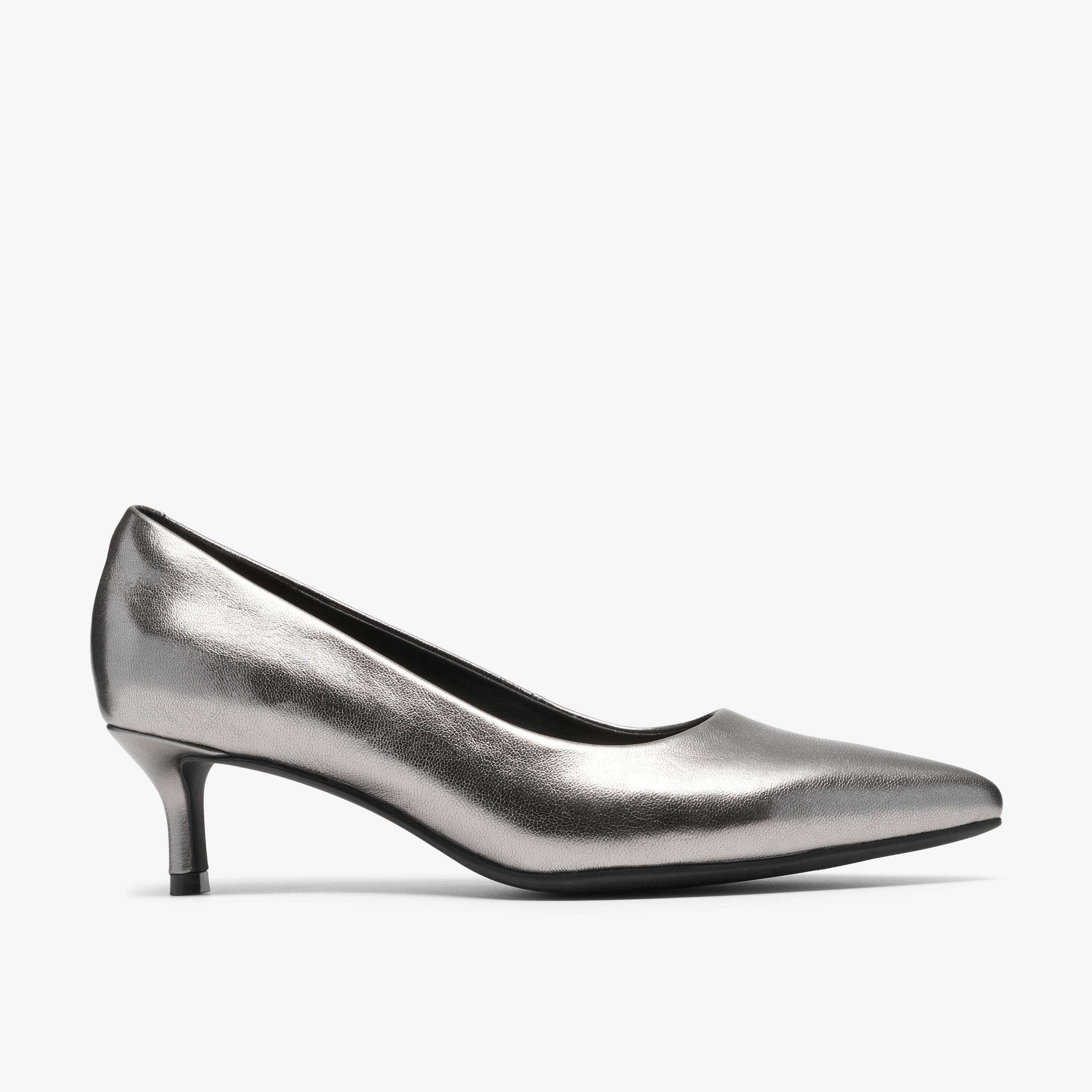 Zarey Court Pelle Peltro Décolleté Scarpa Slip-On Tacchi alti, view 1 of 6