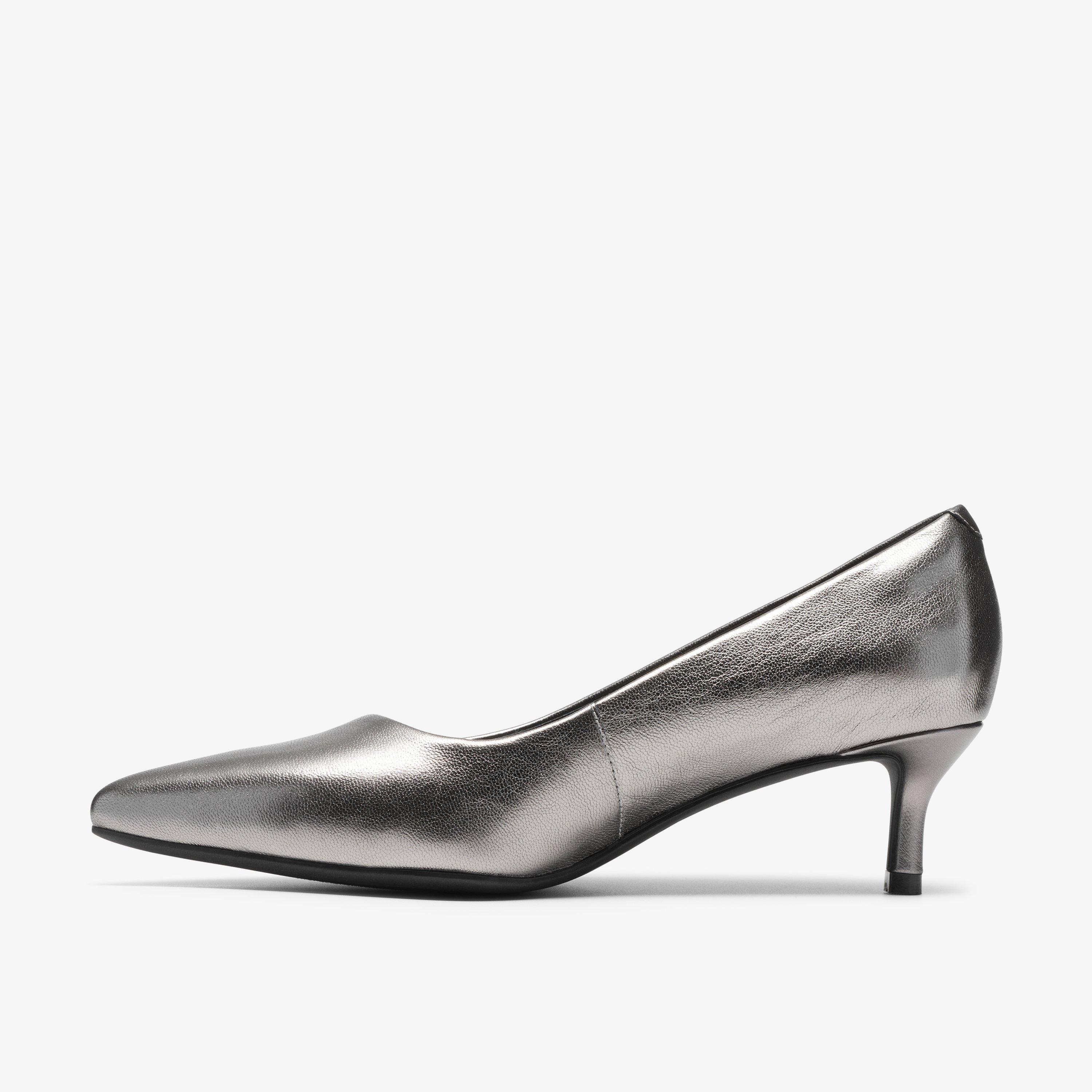 Zarey Court Cuir étain Escarpins Chaussures sans lacets Talons hauts, view 2 of 6