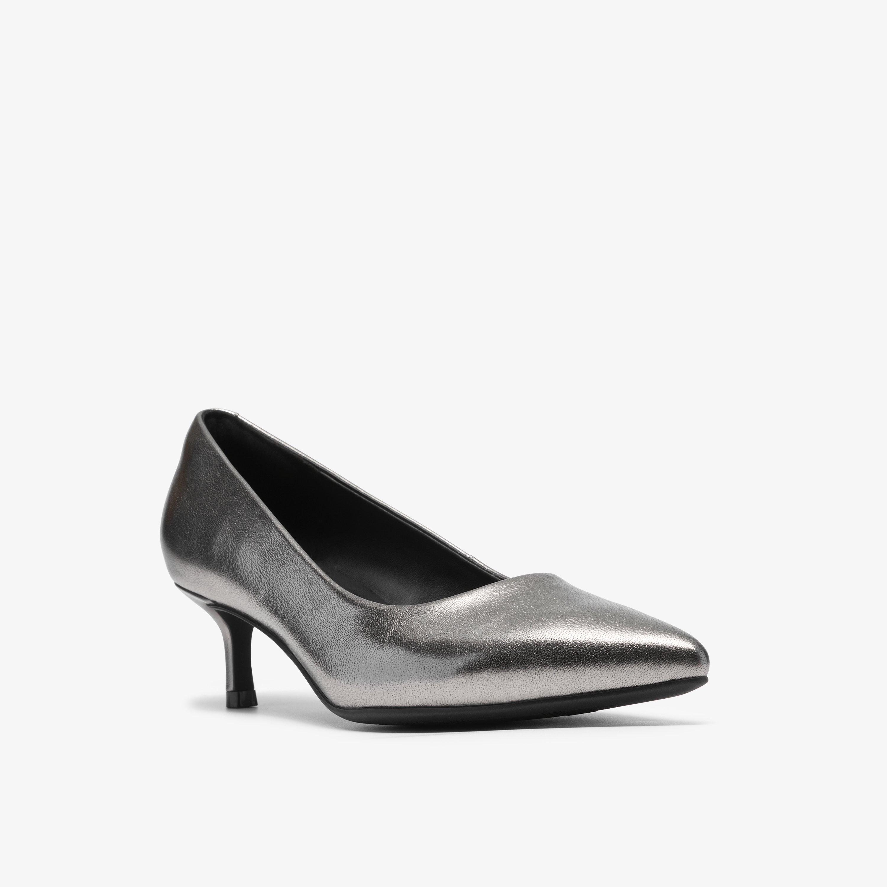 Zarey Court Cuir étain Escarpins Chaussures sans lacets Talons hauts, view 4 of 6