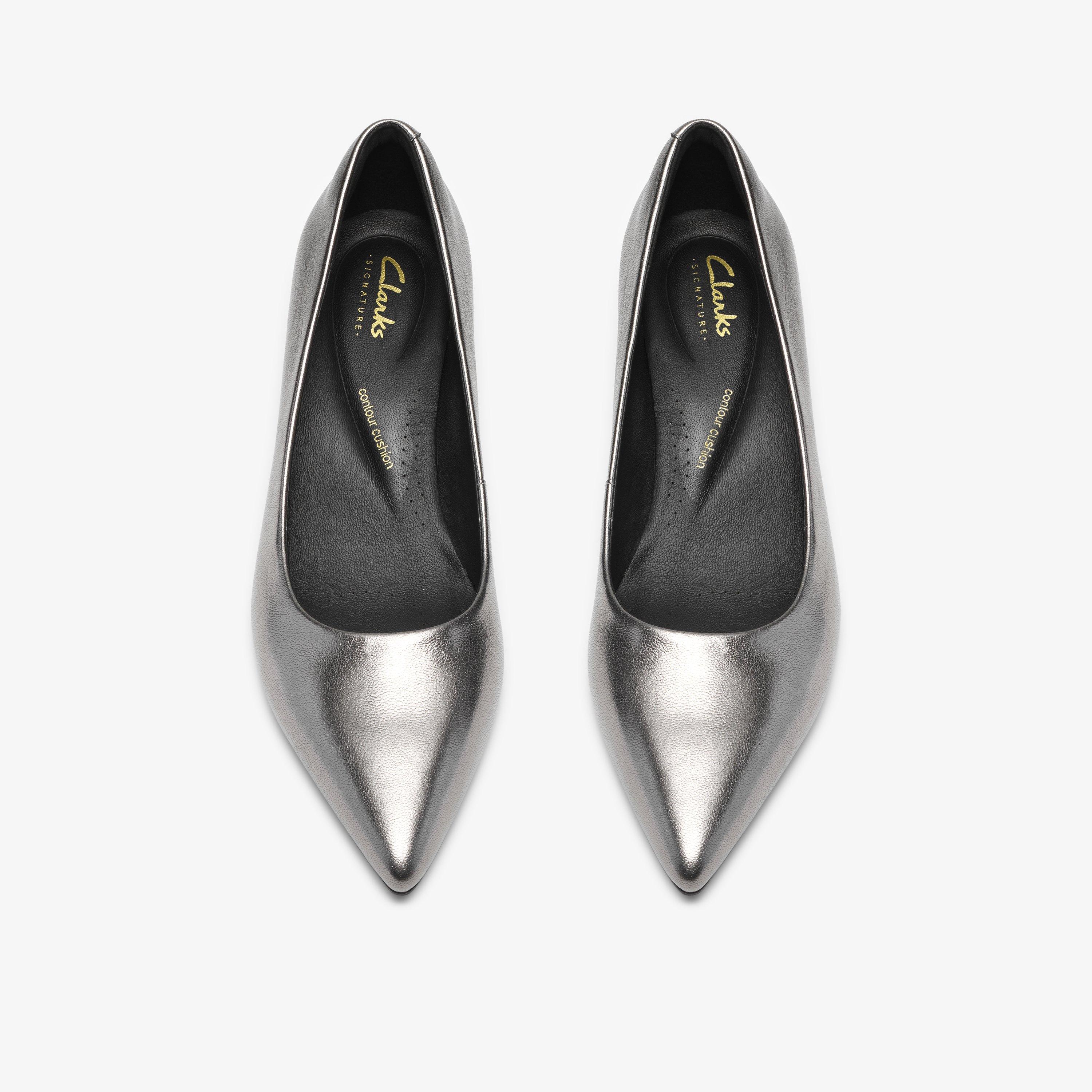 Zarey Court Cuir étain Escarpins Chaussures sans lacets Talons hauts, view 6 of 6