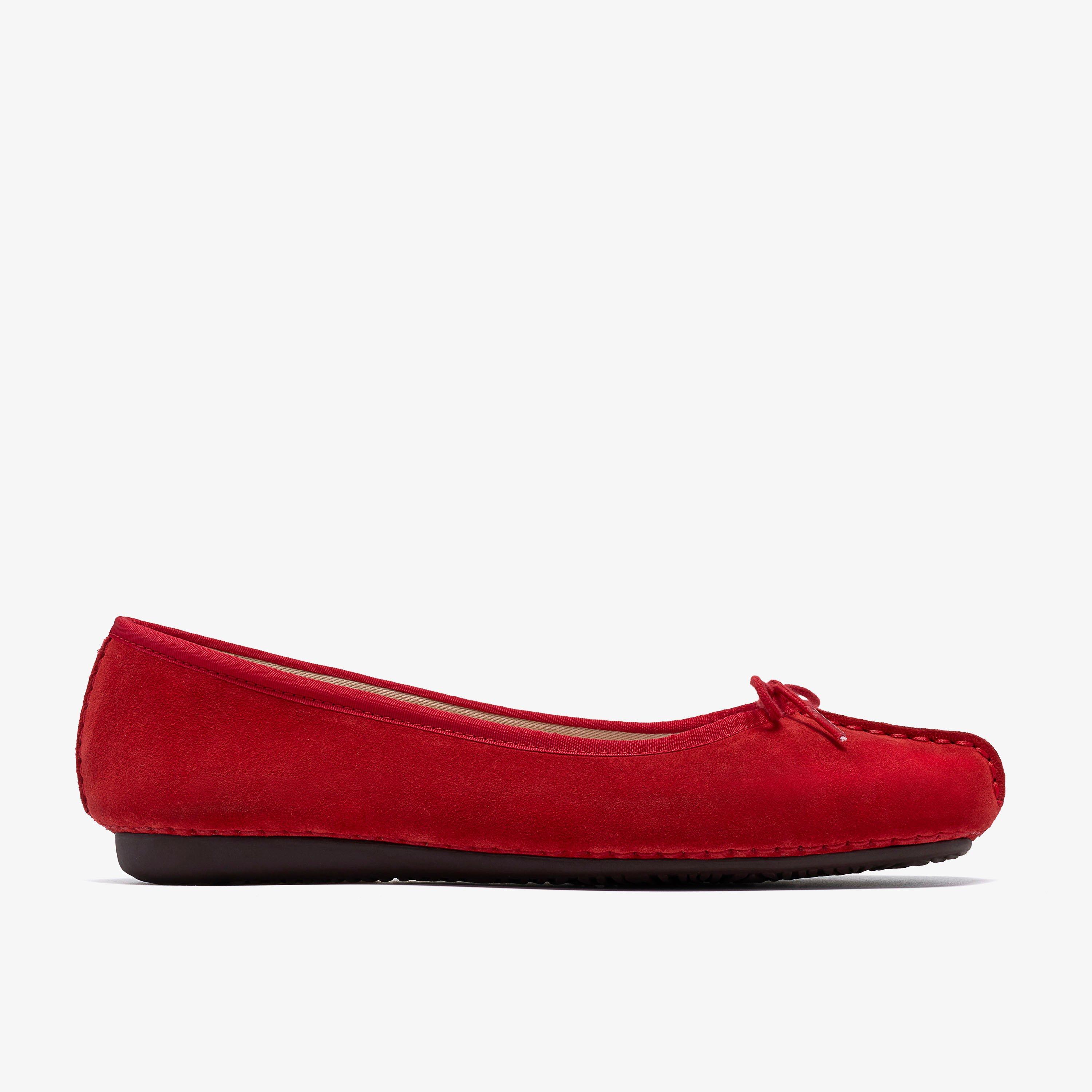 Freckle Ice Daim rouge Chaussures sans lacets Ballerines, view 1 of 6