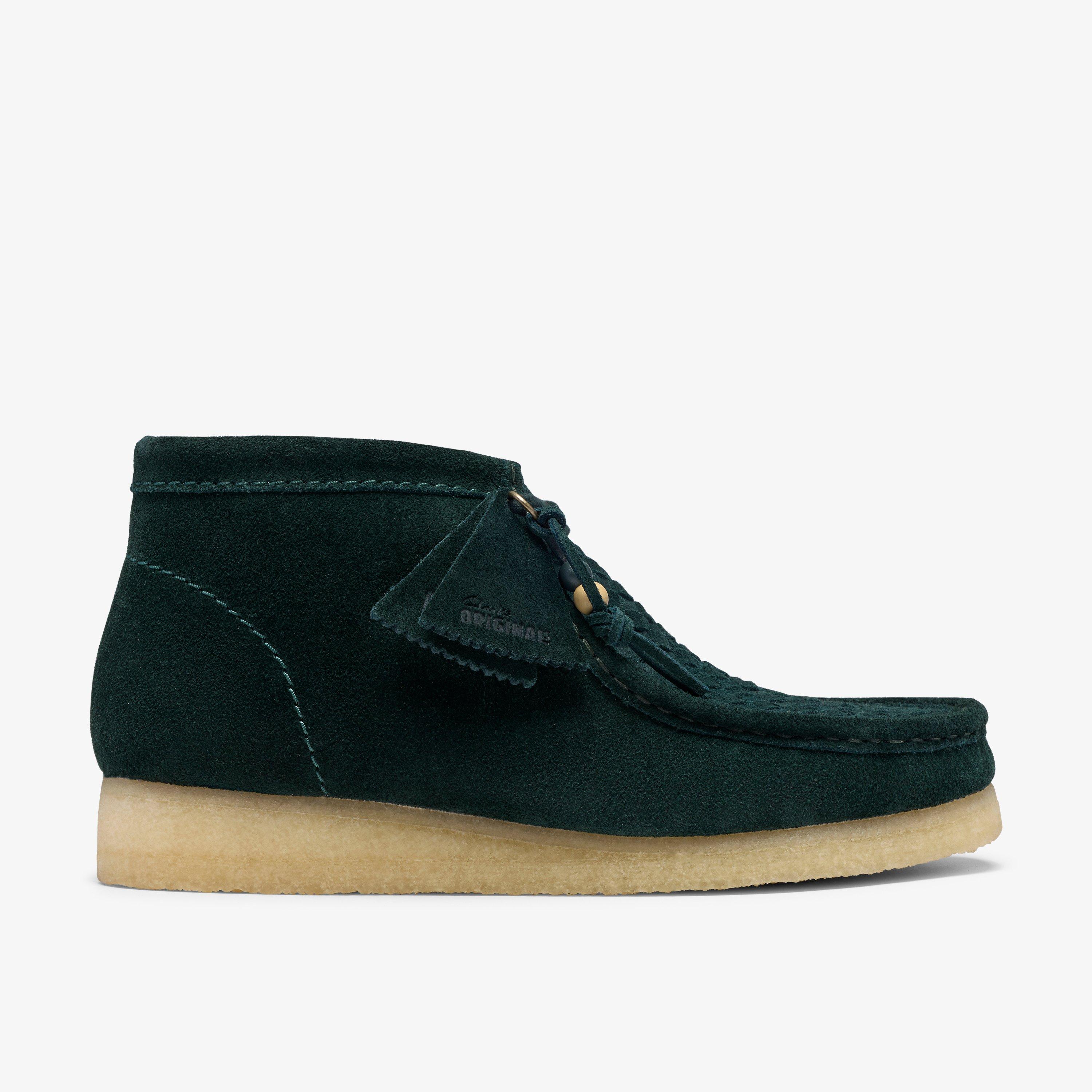 Wallabee Boot Forest Green Weave Wallabees Ankle Boots Lace Up, view 1 of 8