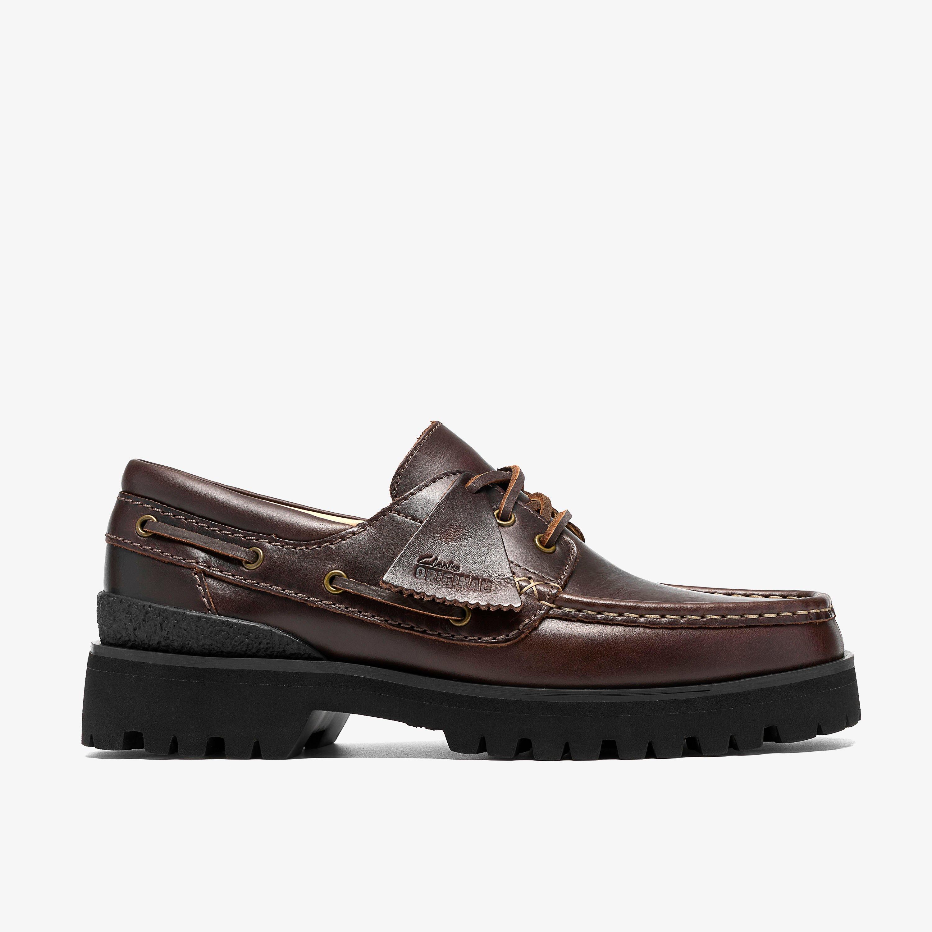 Yukoner Boat Black/Brown Leather Boat Shoes, view 1 of 8