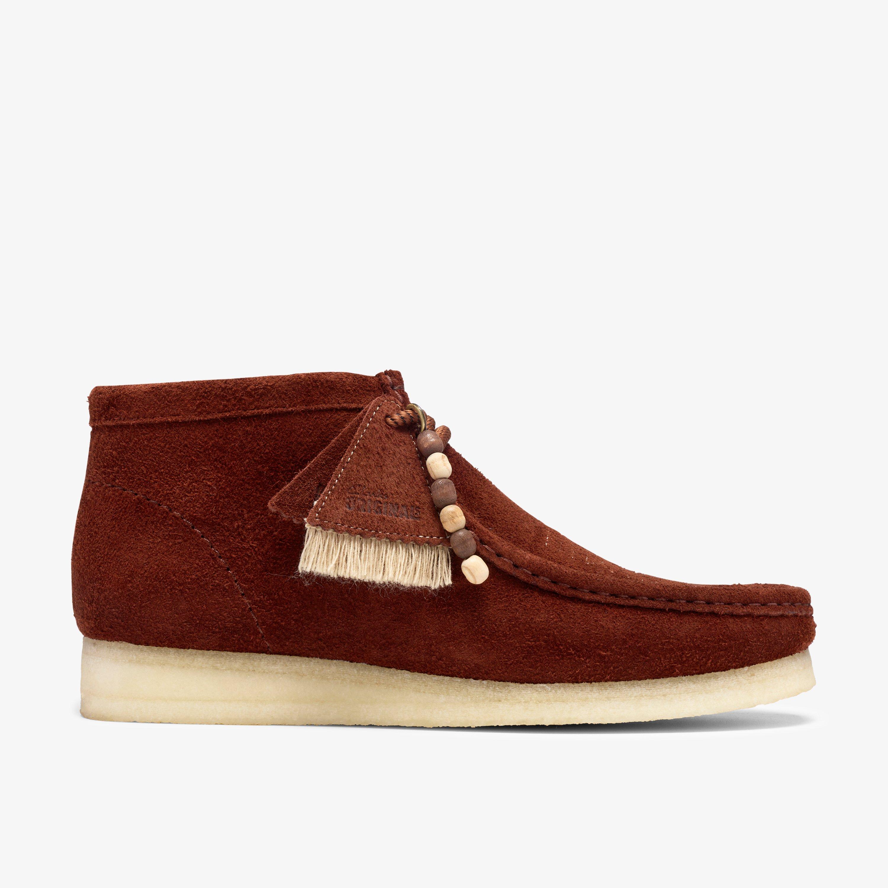 Wallabee Boot Brown Combination Suede Wallabee Ankle Boots Lace Up, view 1 of 8