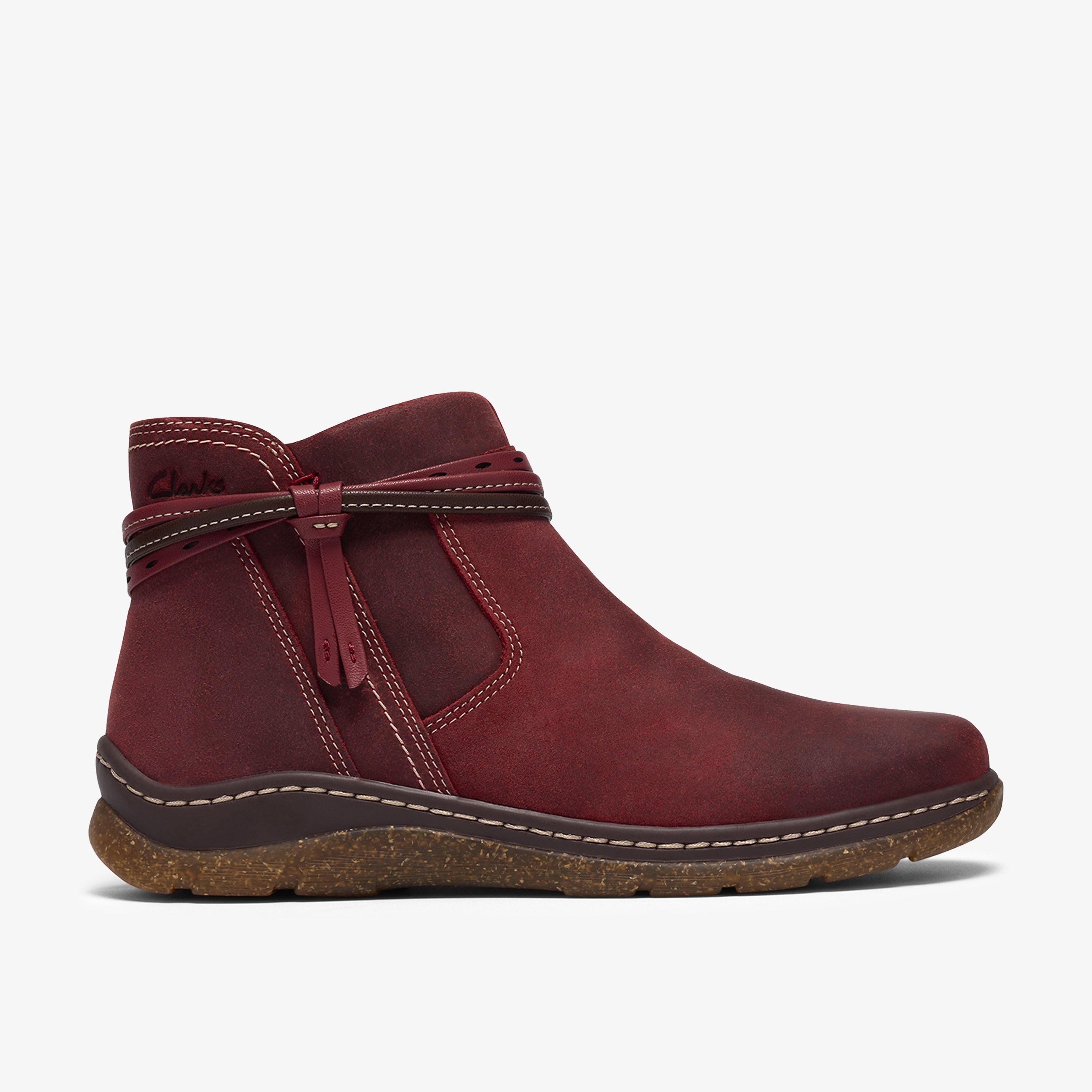 Orlene Roam Dark Red Ankle Boots, view 1 of 6