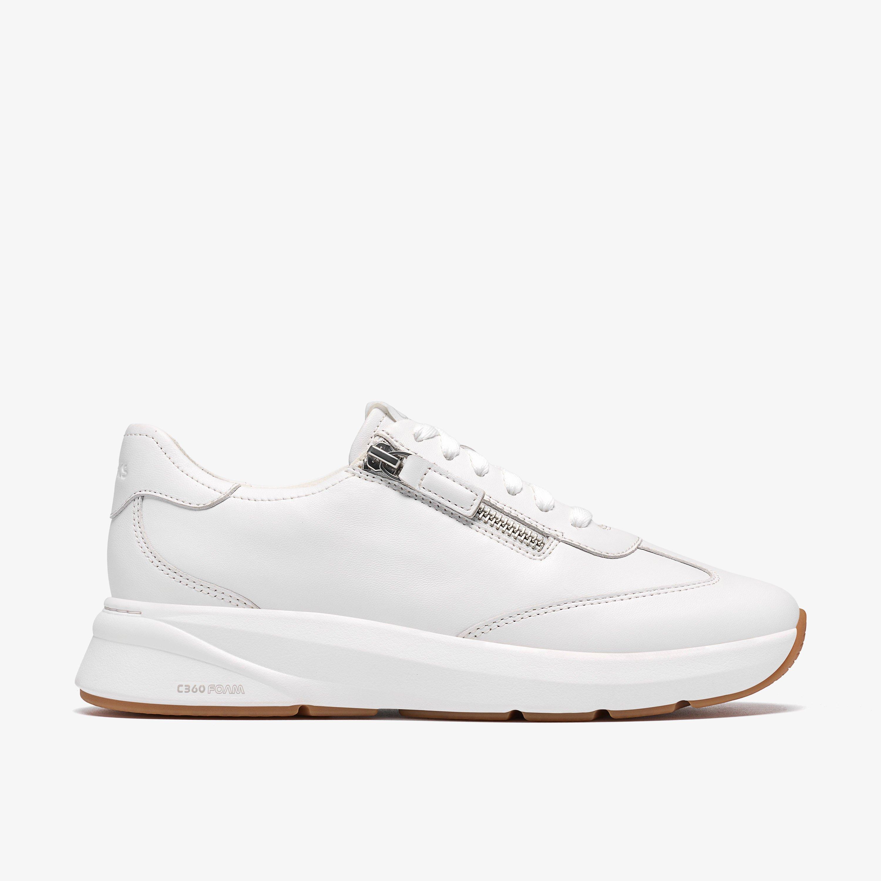 Code R Run White Leather Trainers Lace Up, view 1 of 6