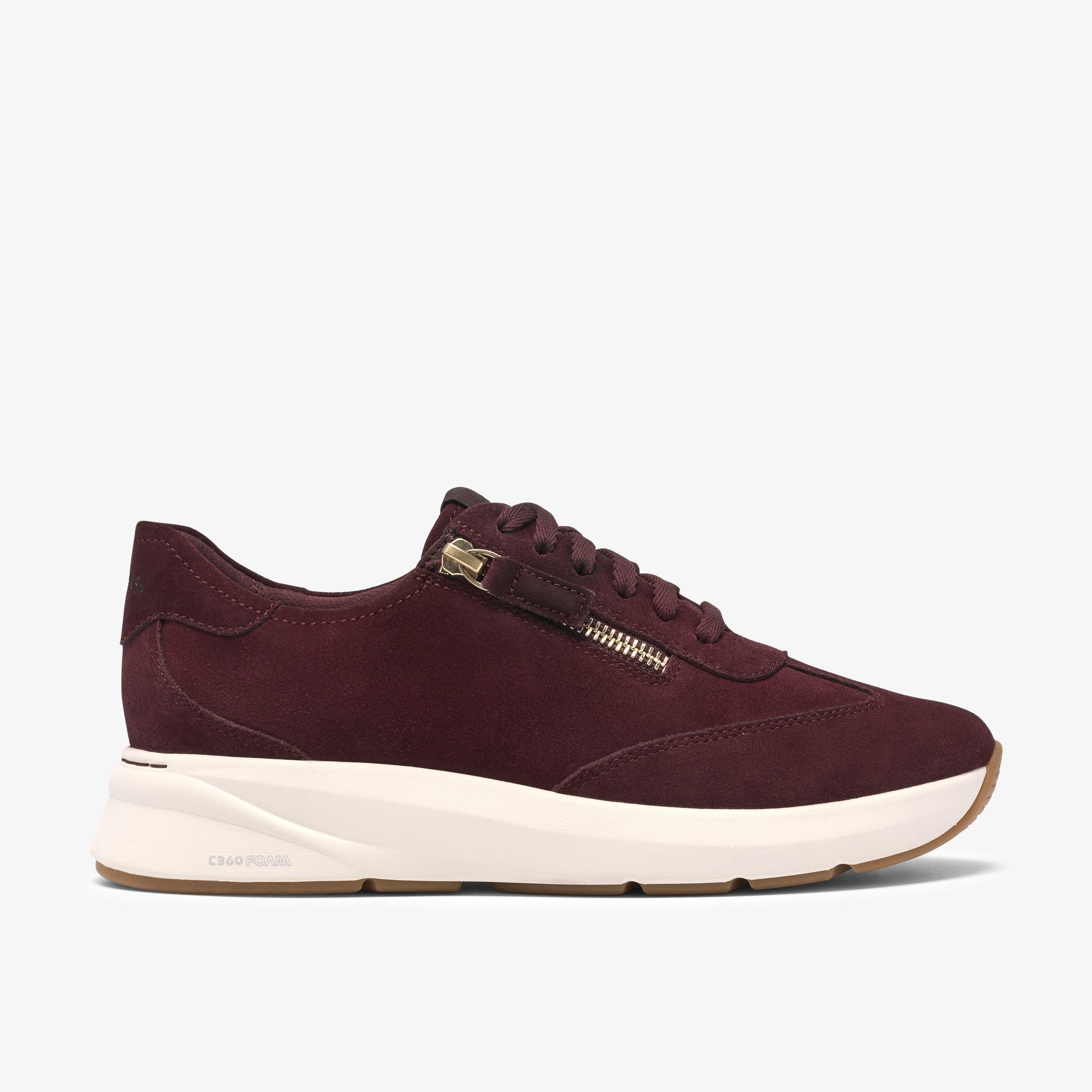 Code R Run Burgundy Suede Trainers Lace Up, view 1 of 7