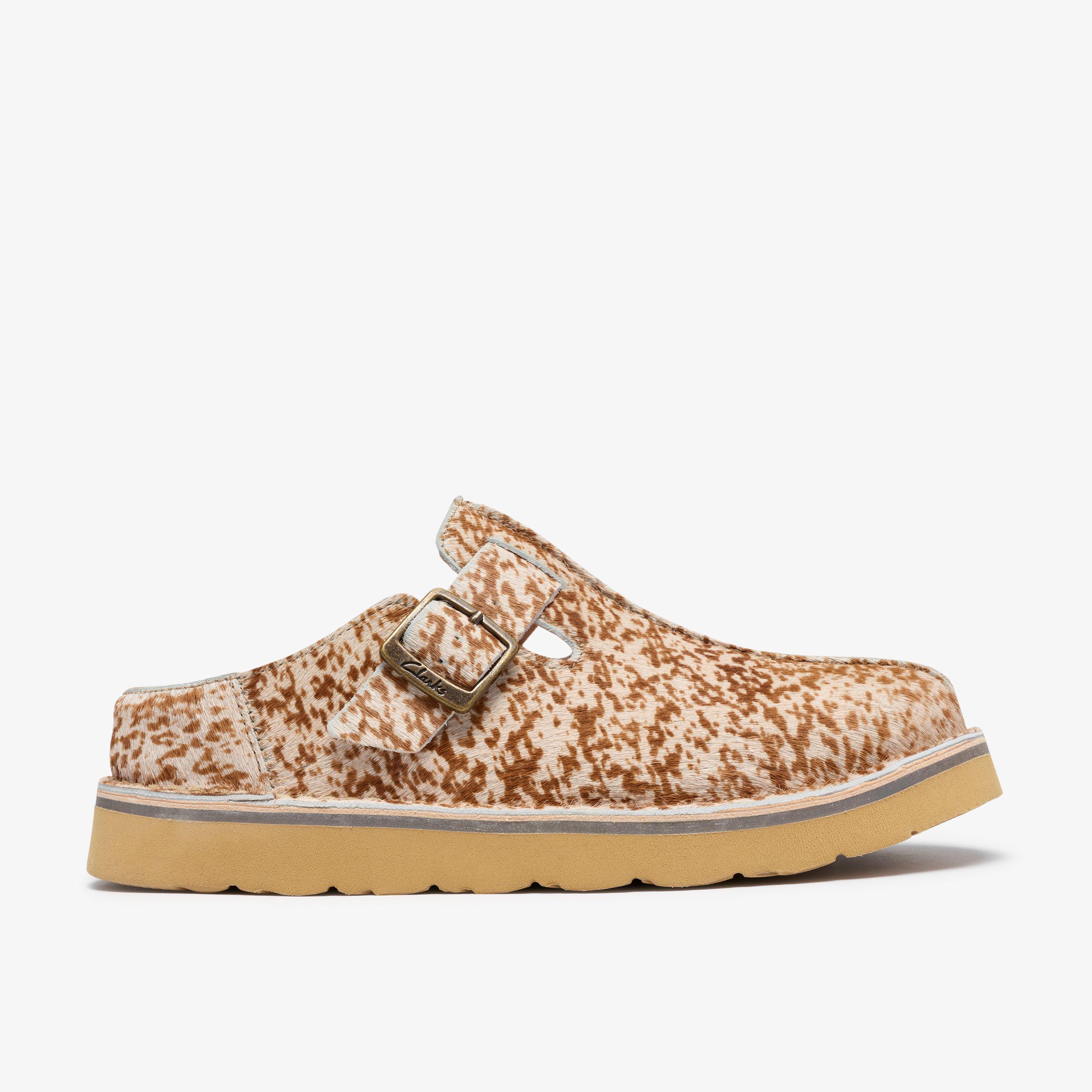 Solsbury Mule Brown Animal Print Mules Slip Ons, view 1 of 6
