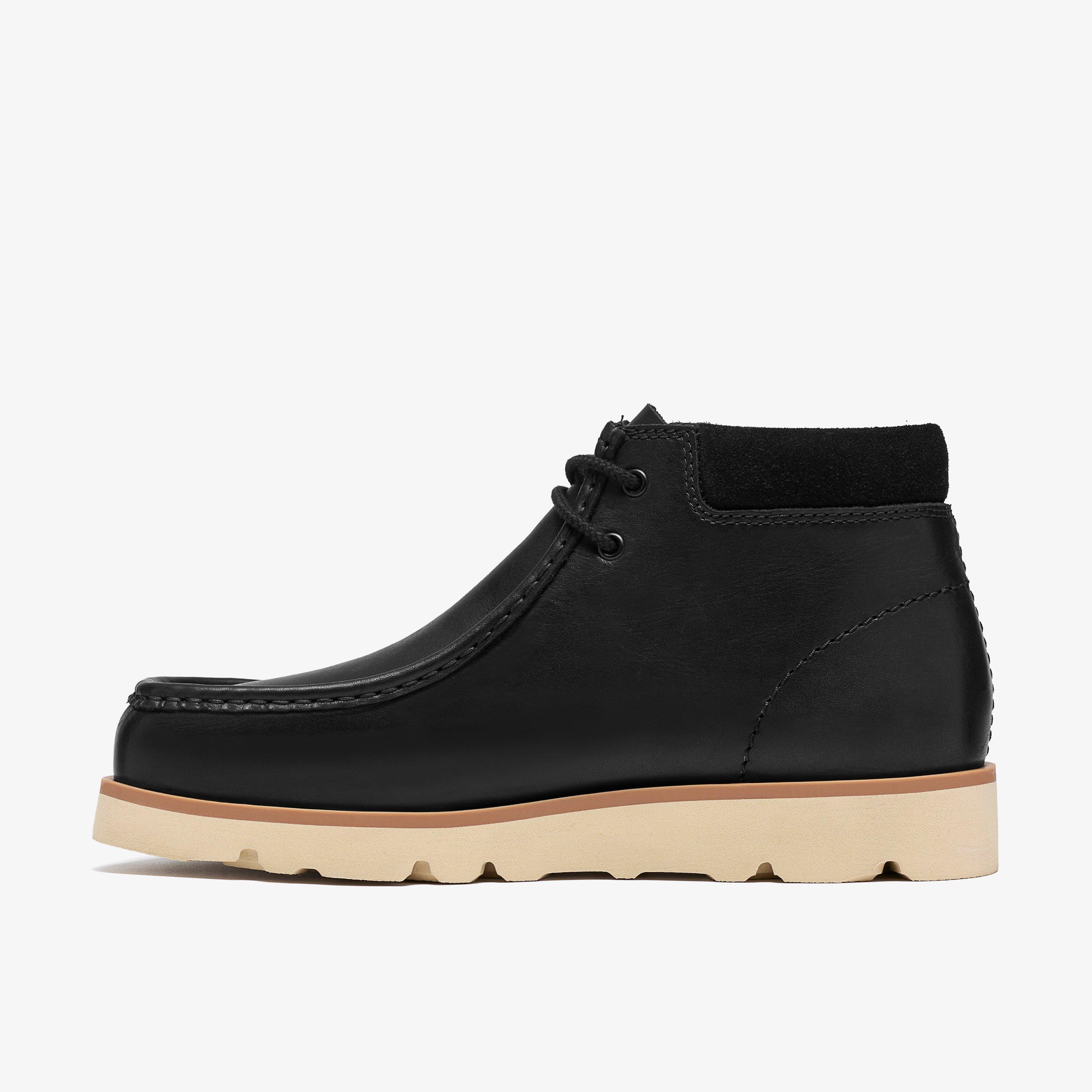 Walla Orkhon Black Leather Ankle Boots Wallabee Lace Up, view 2 of 8