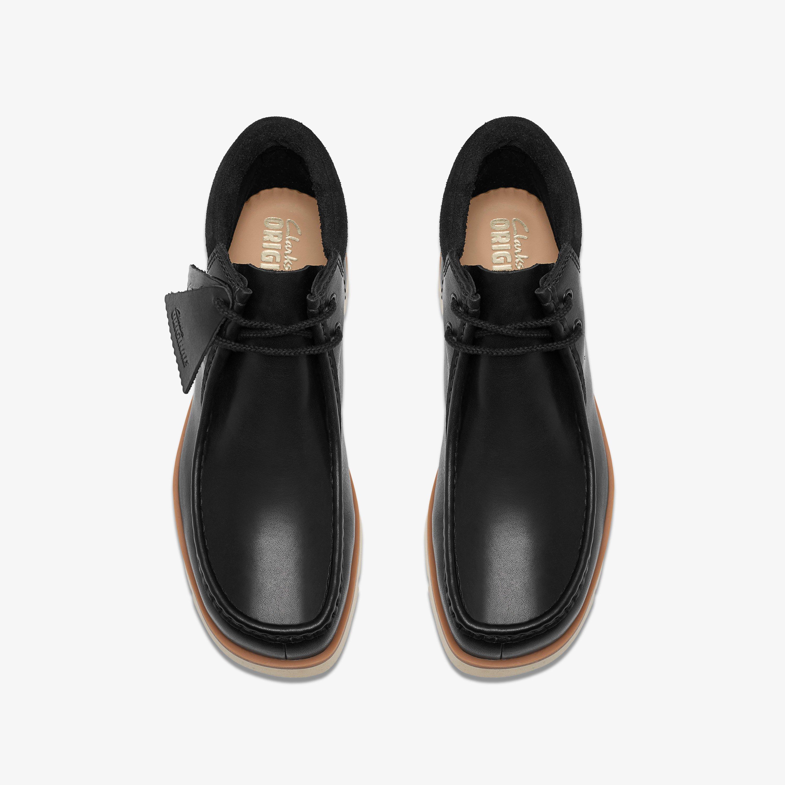 Walla Orkhon Black Leather Ankle Boots Wallabee Lace Up, view 6 of 8
