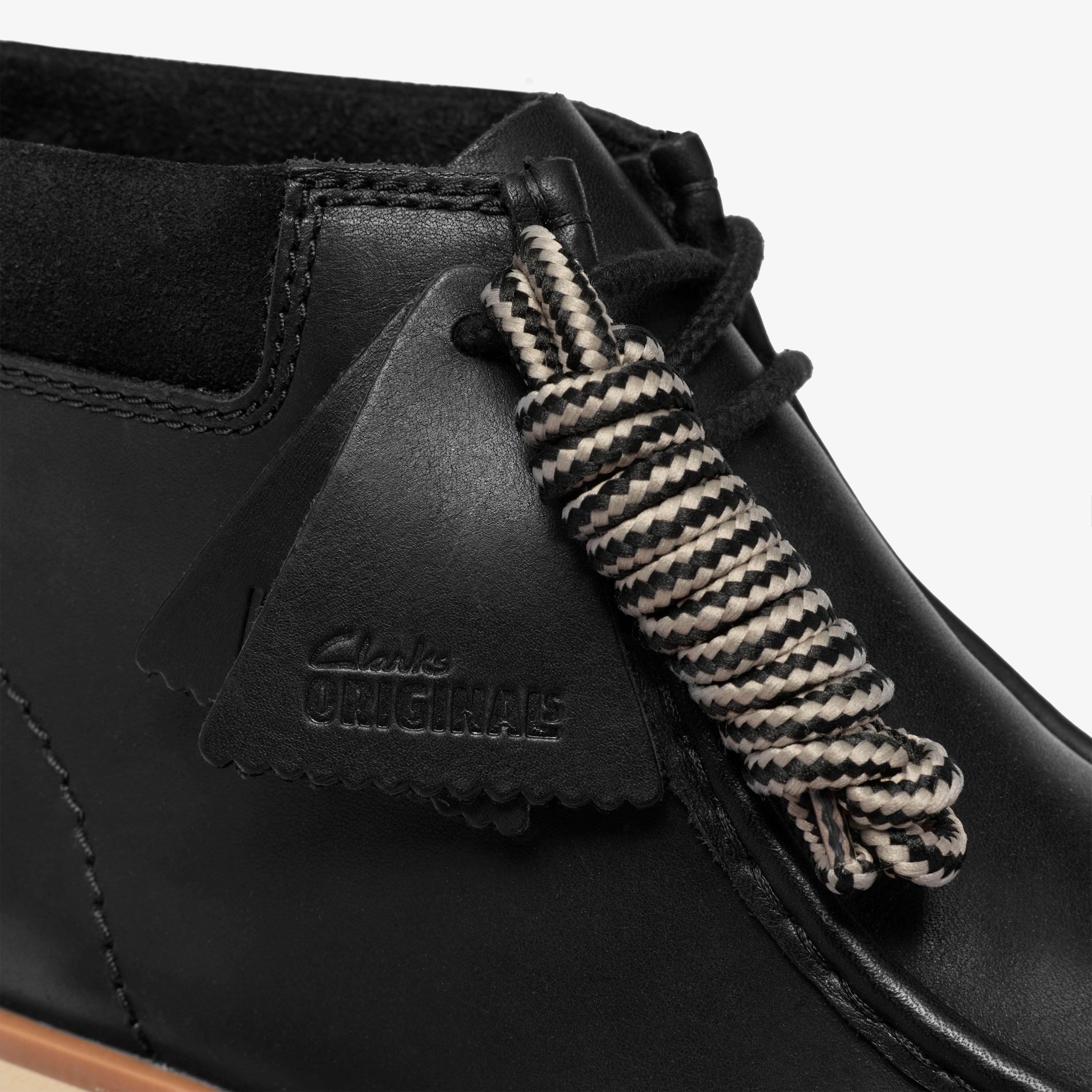 Walla Orkhon Black Leather Ankle Boots Wallabee Lace Up, view 8 of 8