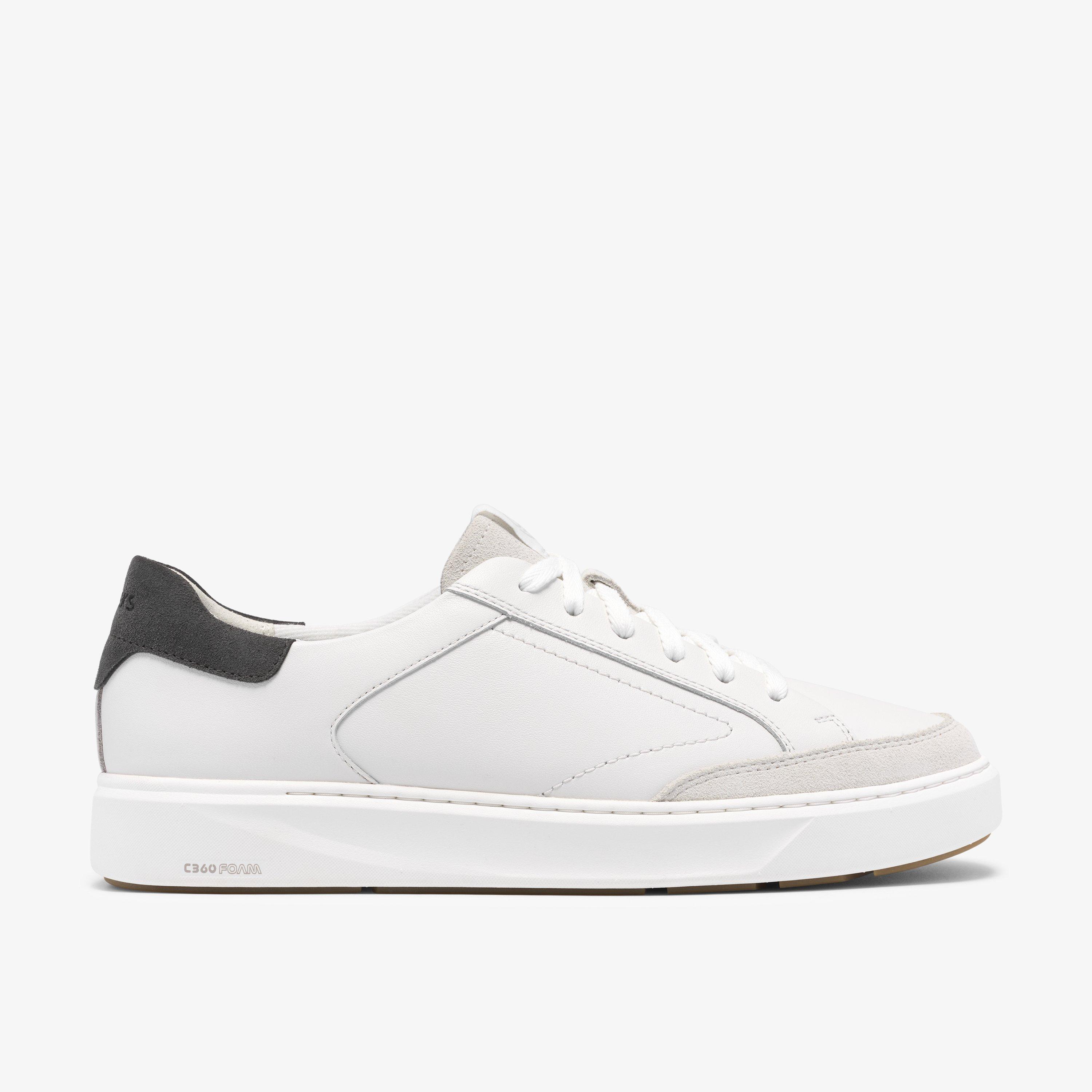 Code C Tie White Leather Trainers Lace Up, view 1 of 6