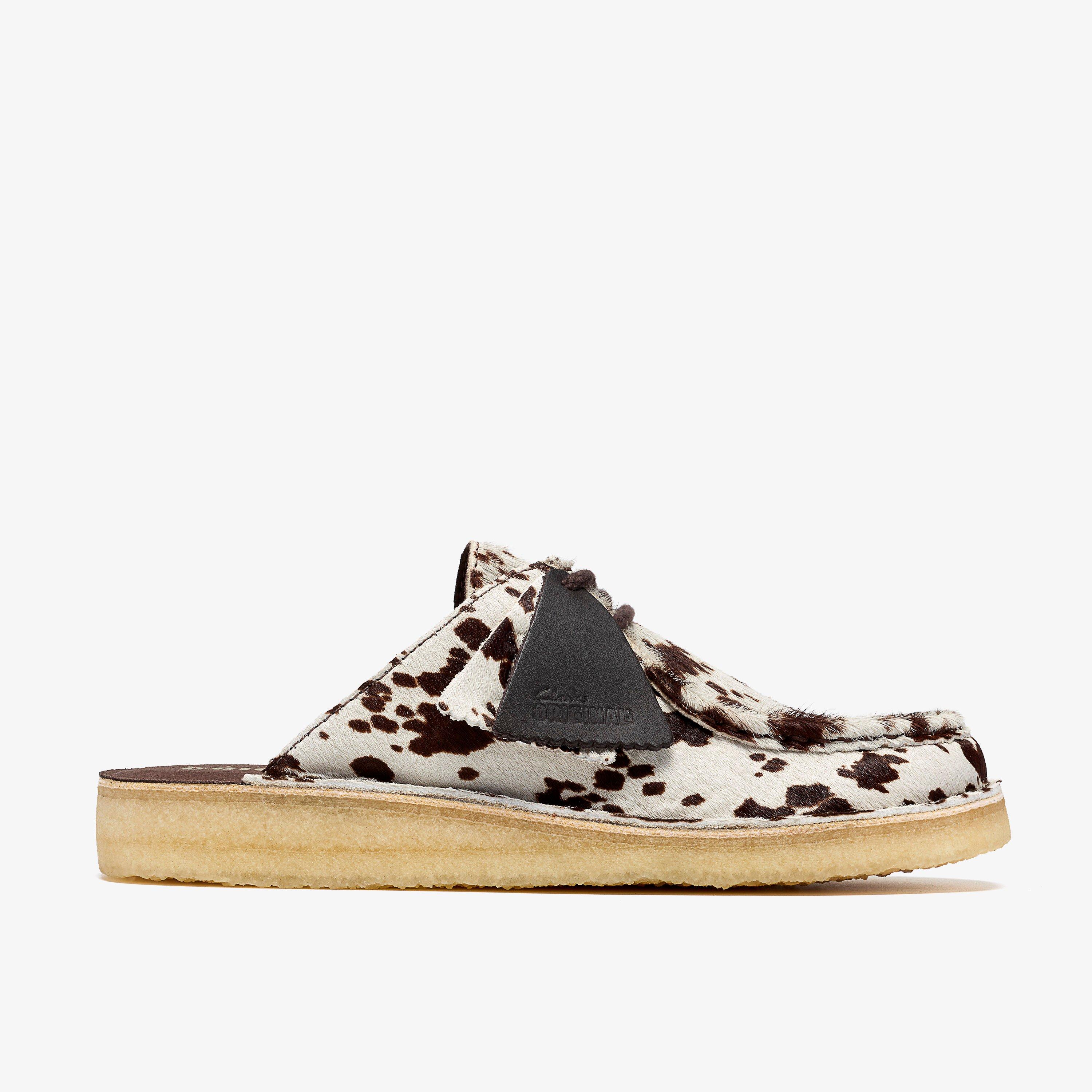 DSRT Nomad Mule Brown Cow Print Clogs & Mules, view 1 of 8