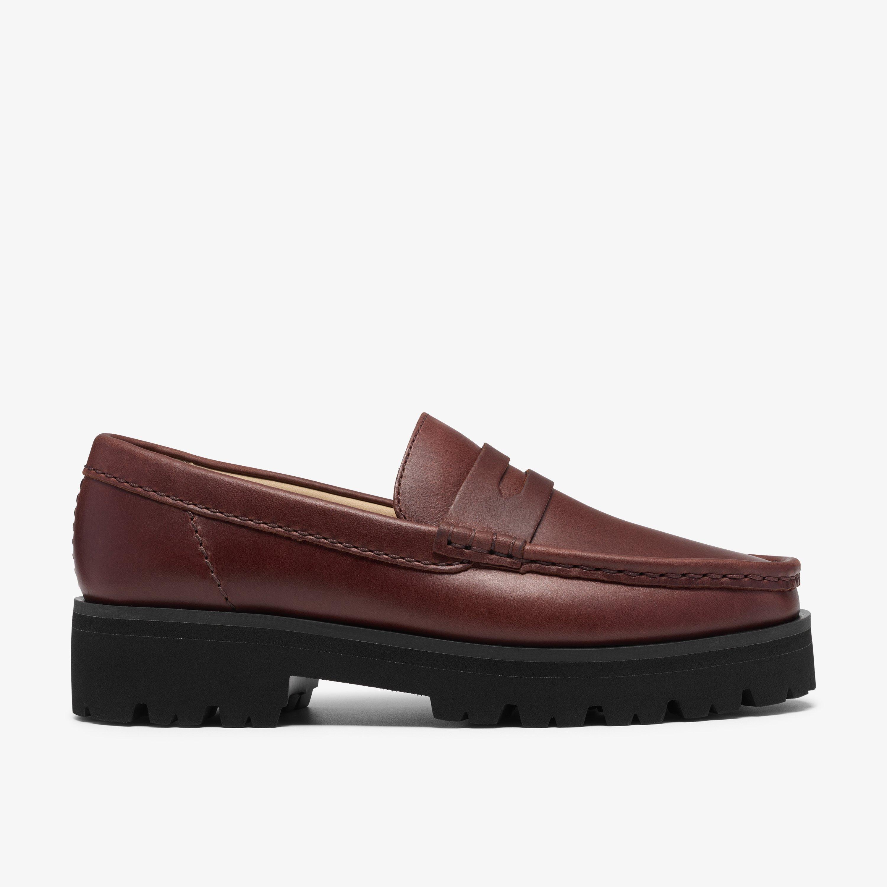 Yukoner Penny Mahogany Leather Loafers Slip Ons, view 1 of 6