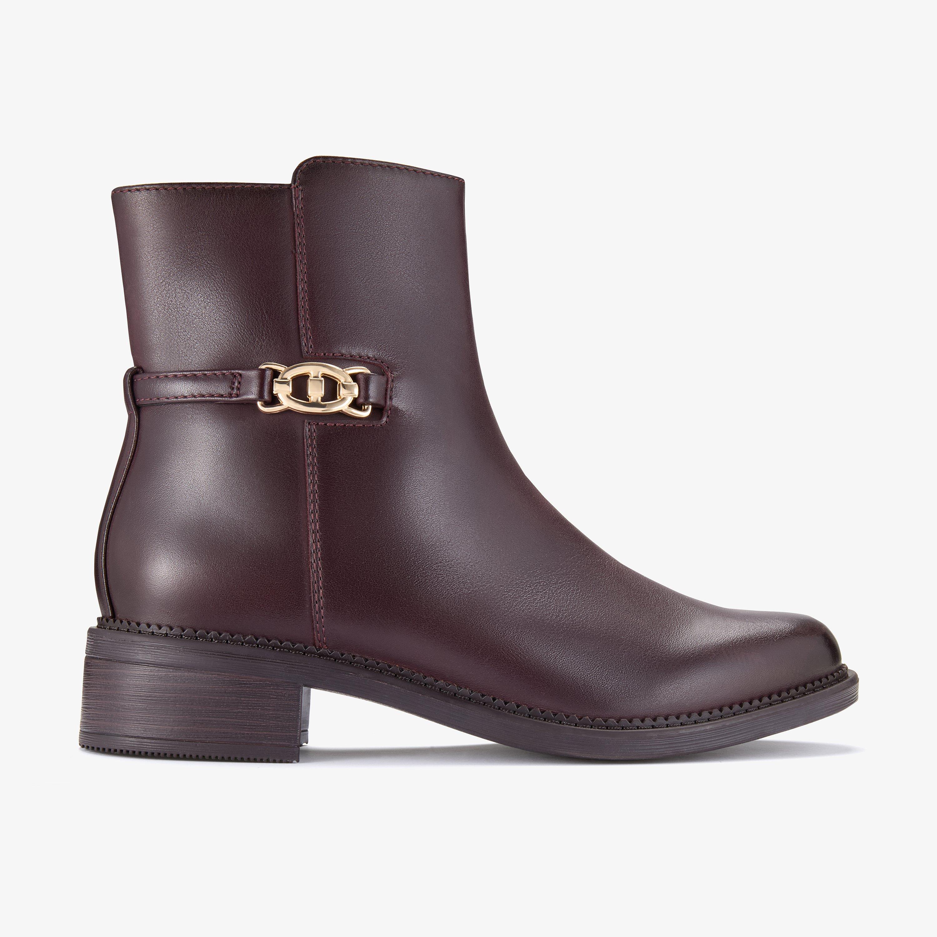 Maye Kaylie Merlot Leather Ankle Boots, view 1 of 6