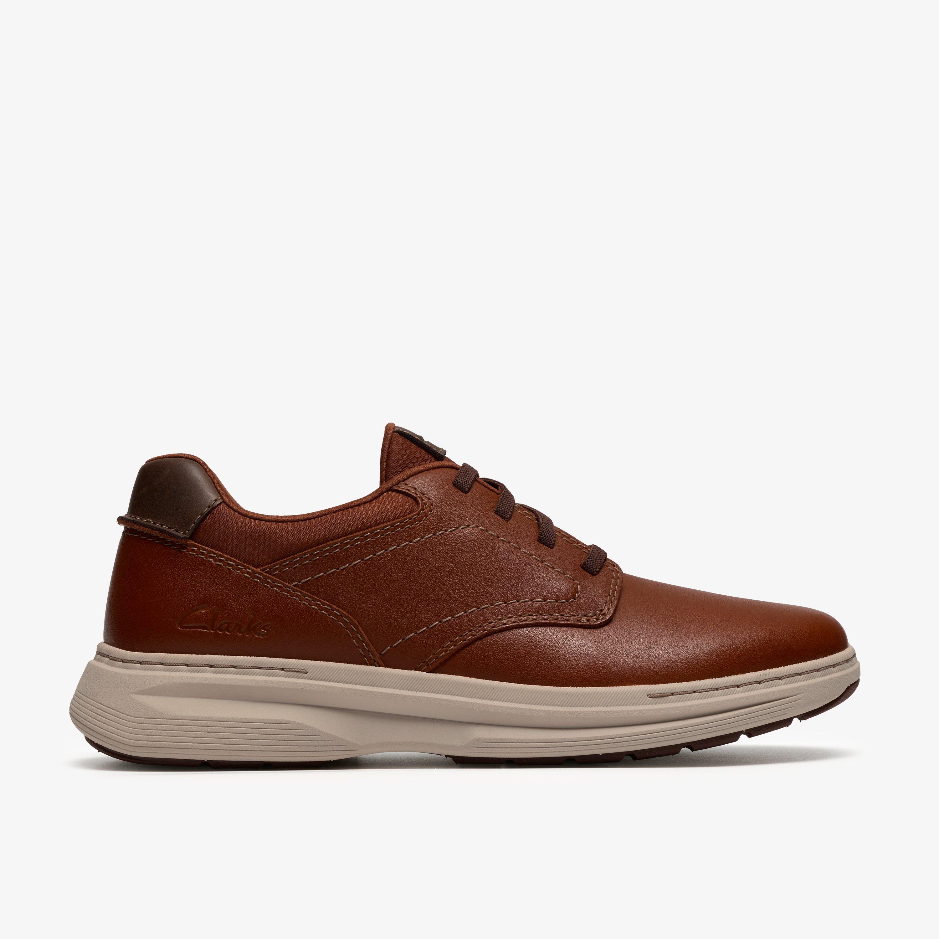 Craftwell Plain Dark Tan Leather Trainers, view 1 of 6