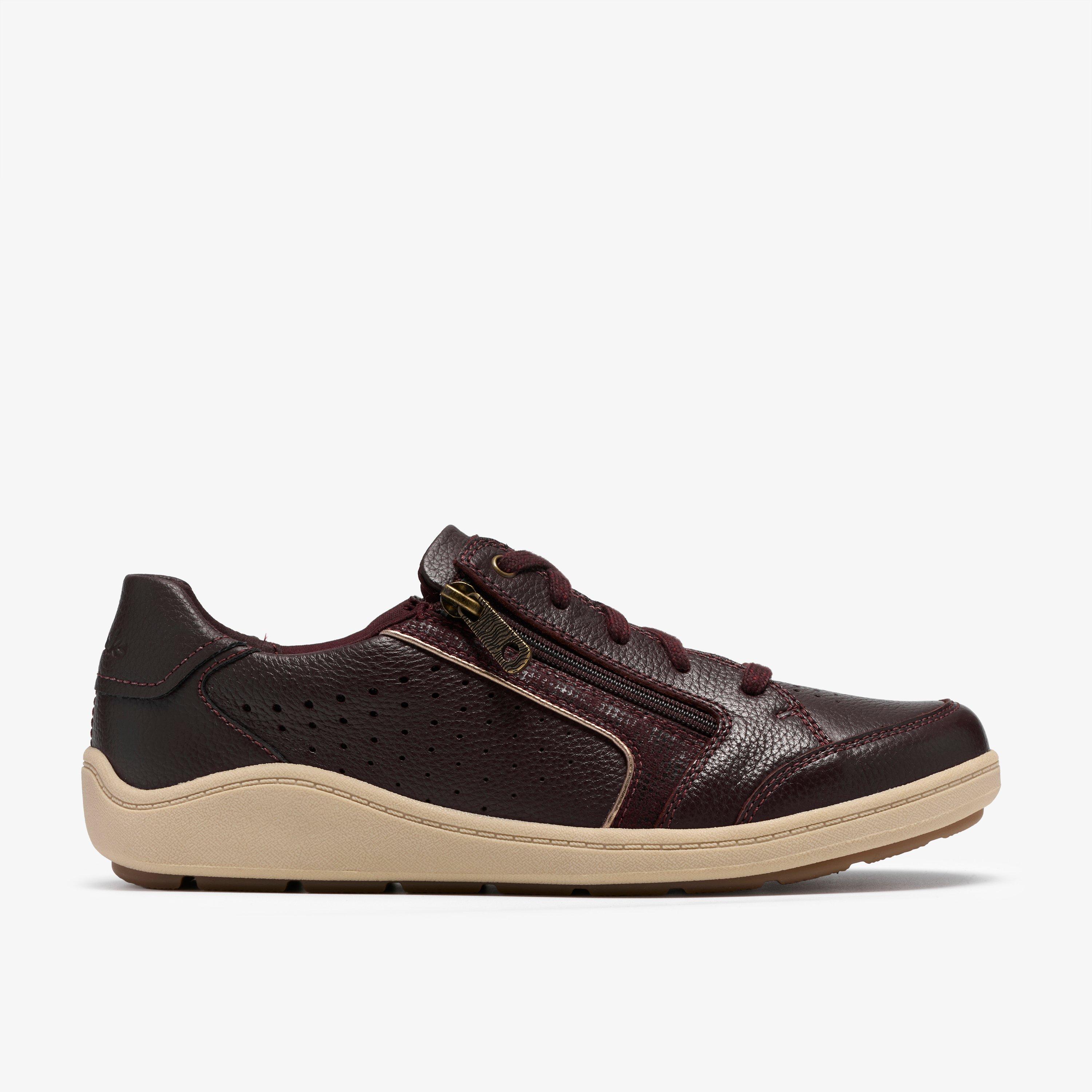 Bryianne Dazz Merlot Leather Trainers Lace Up, view 1 of 6