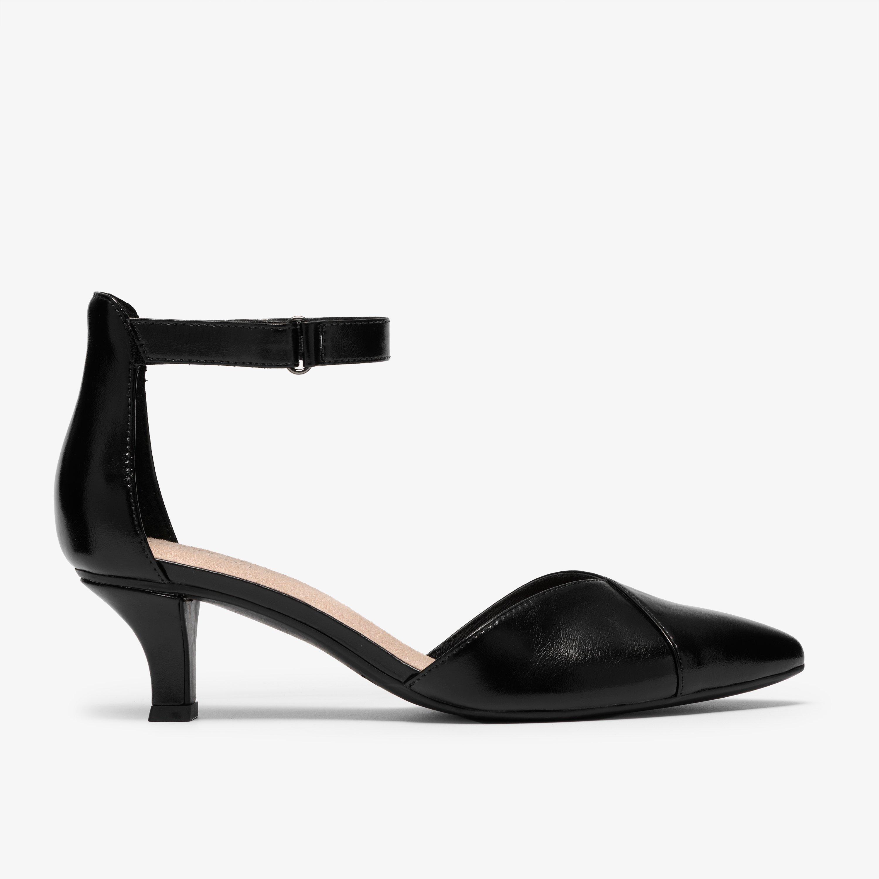 Kepley Strap Black Leather High Heels, view 1 of 6