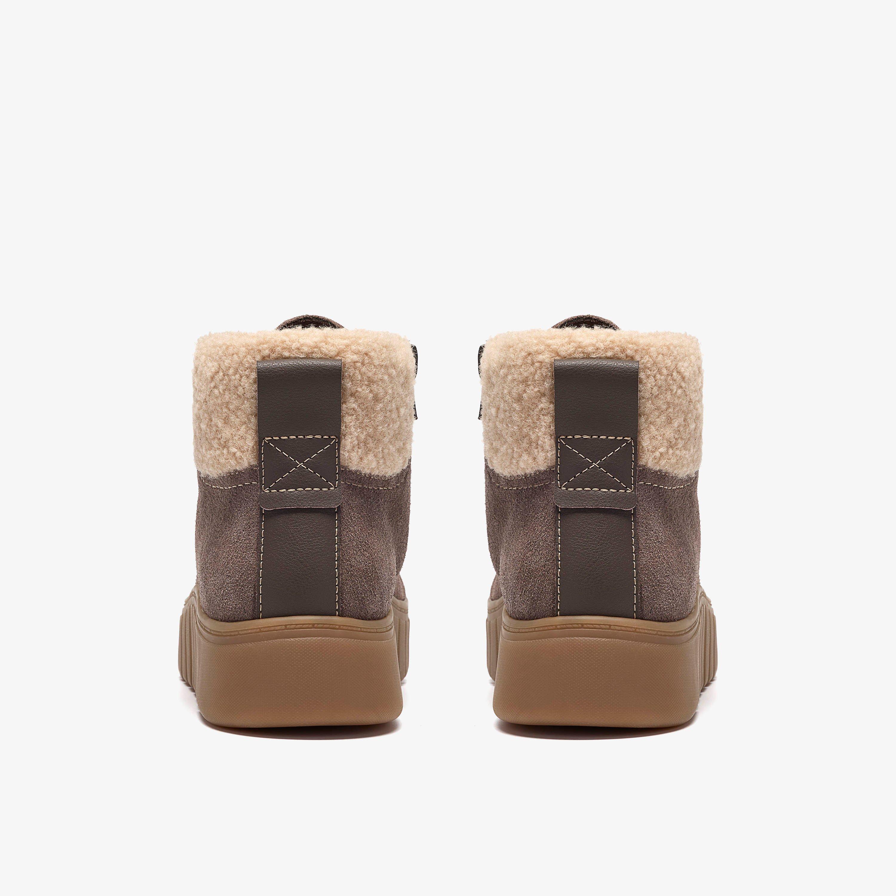 Mykah Izzy Taupe Suede Ankle Boots Lace Up, view 5 of 6