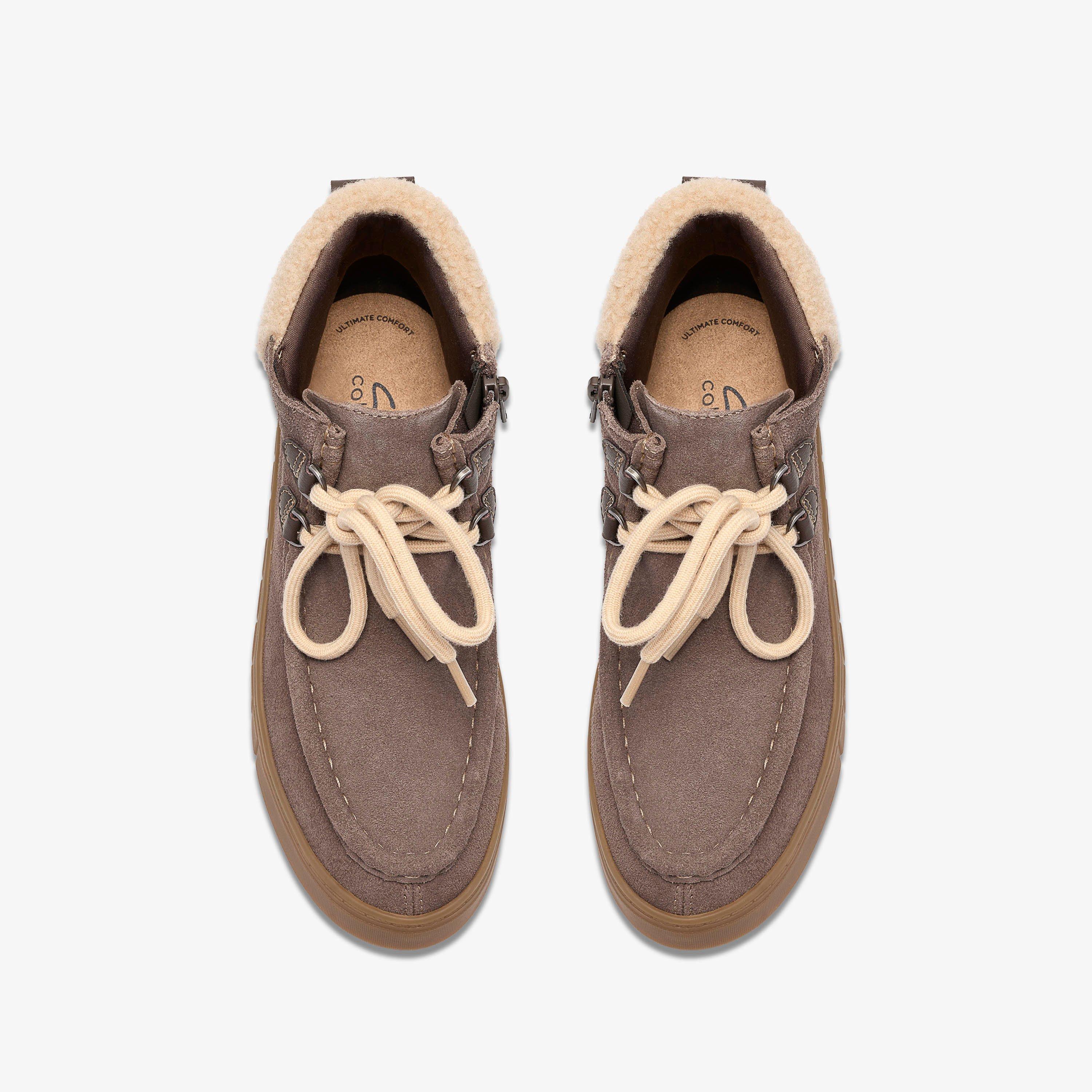 Mykah Izzy Taupe Suede Ankle Boots Lace Up, view 6 of 6