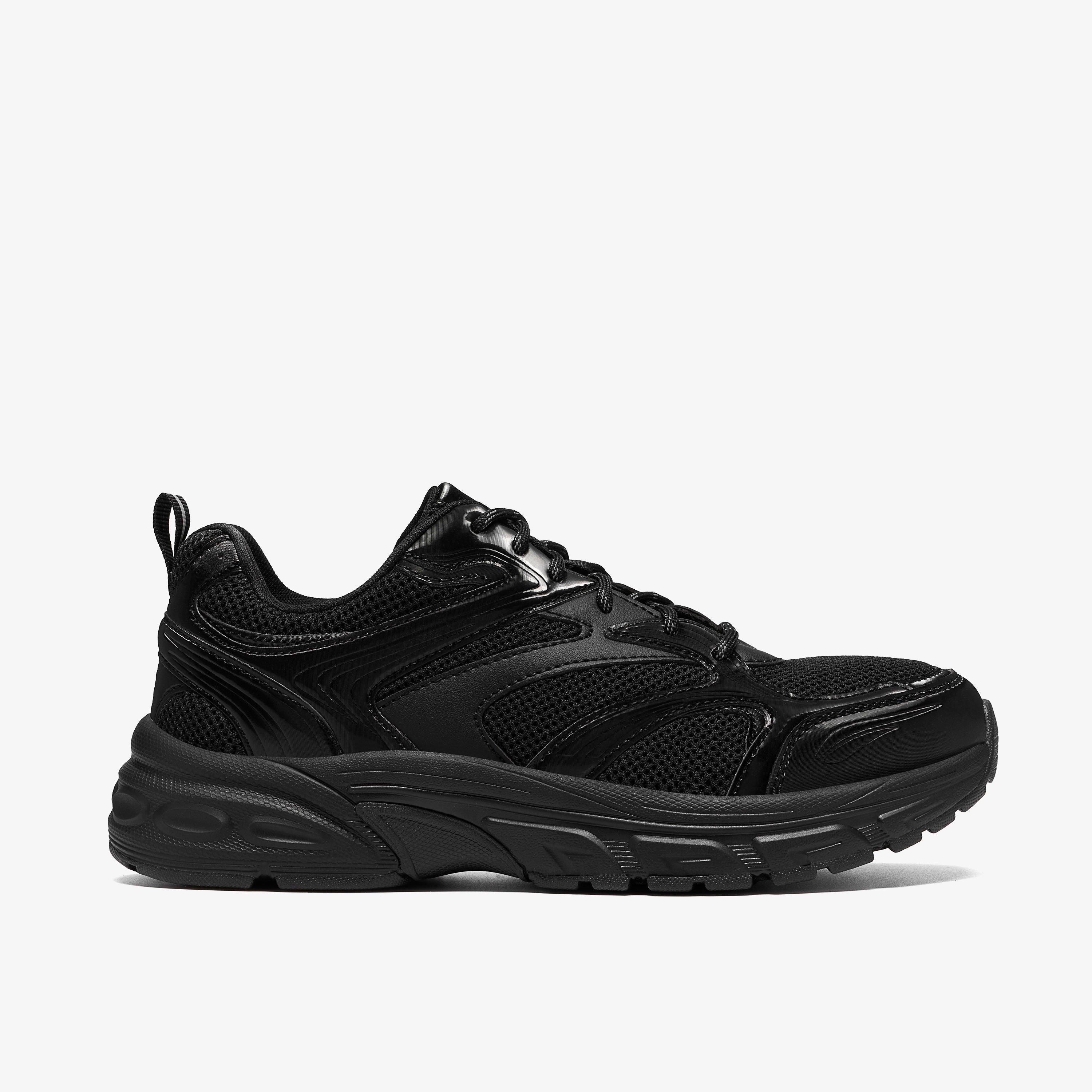 Axcel Walk Black Combination Trainers Lace Up, view 1 of 6
