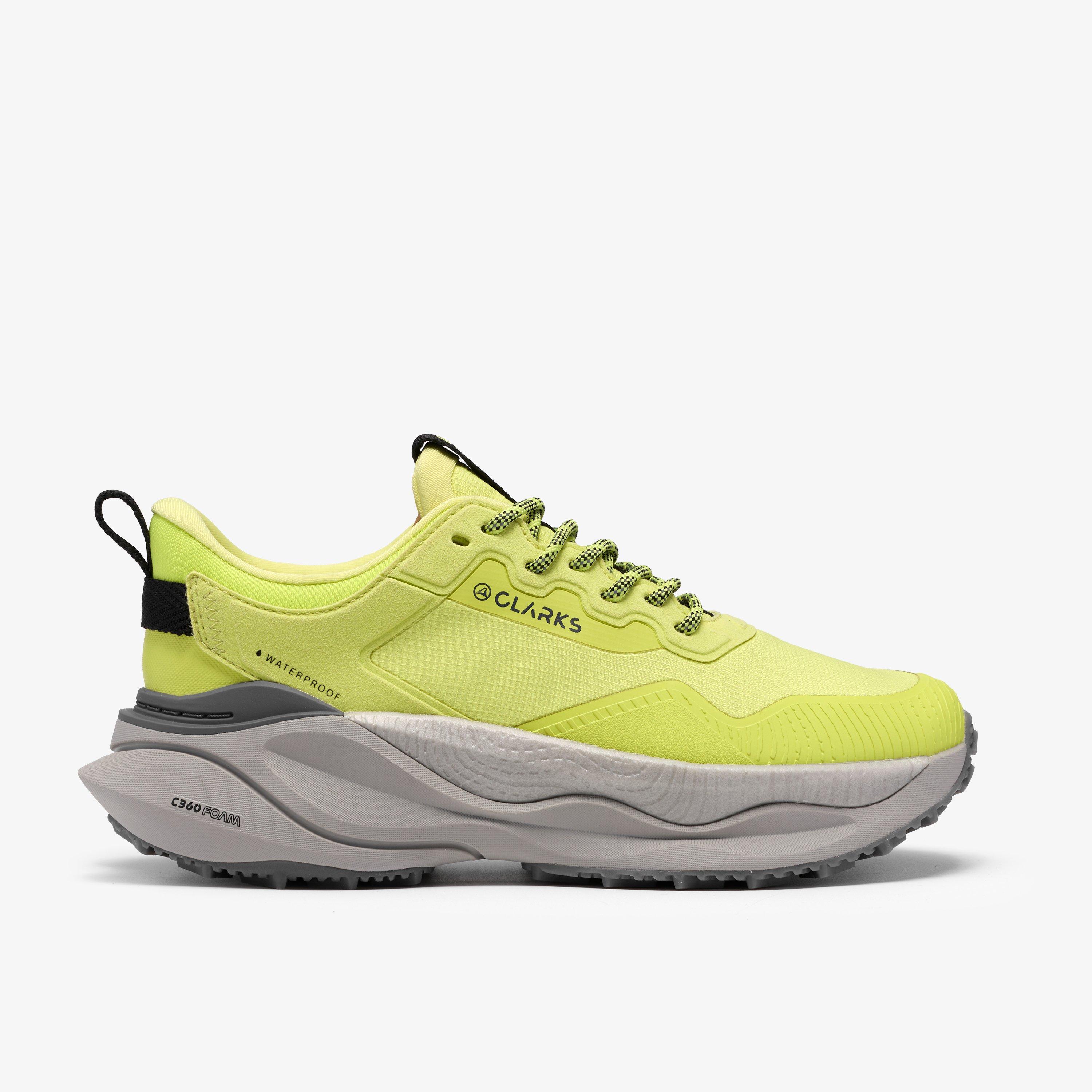 Pace Trail Go Waterproof Lime Combination Trainers Lace Up, view 1 of 6
