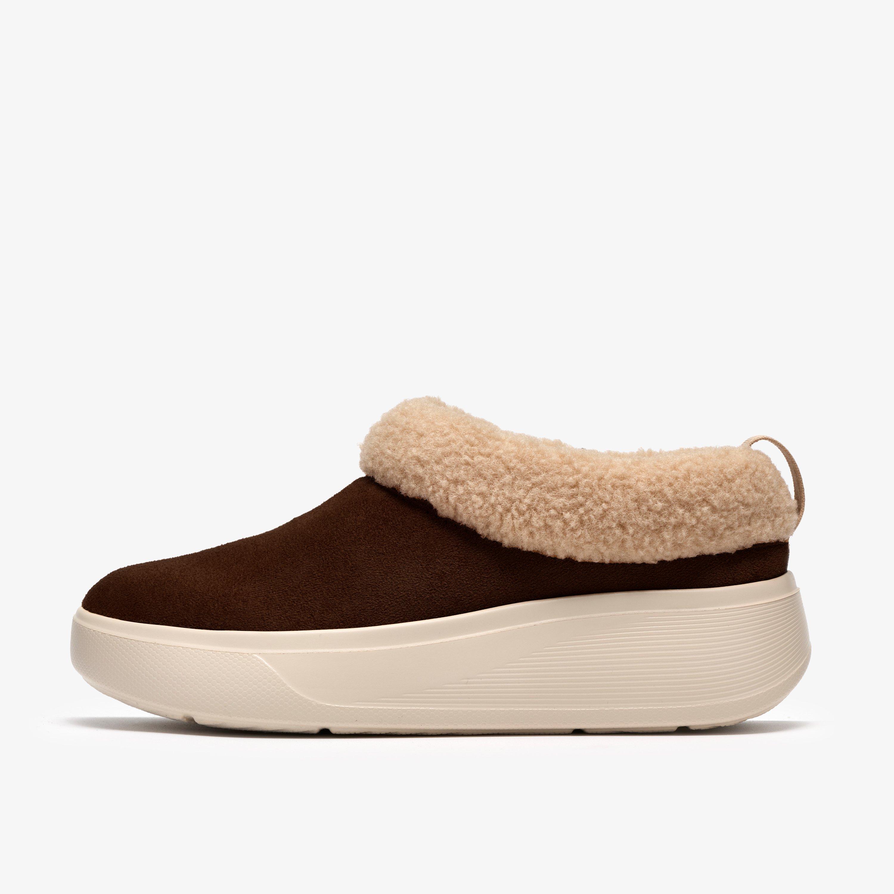 Solevana Cozy Dark Brown Mules Slip Ons, view 2 of 6