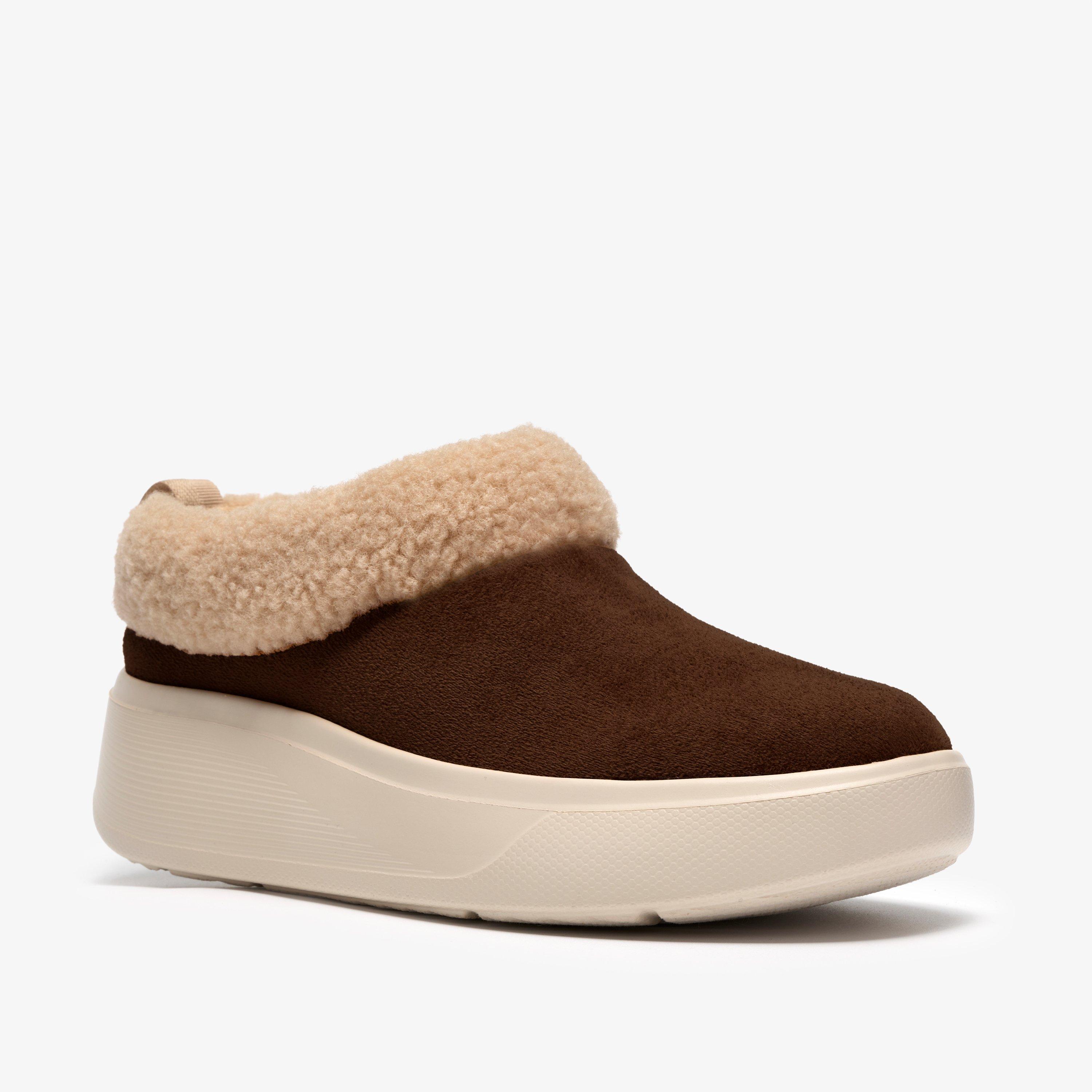 Solevana Cozy Dark Brown Mules Slip Ons, view 4 of 6