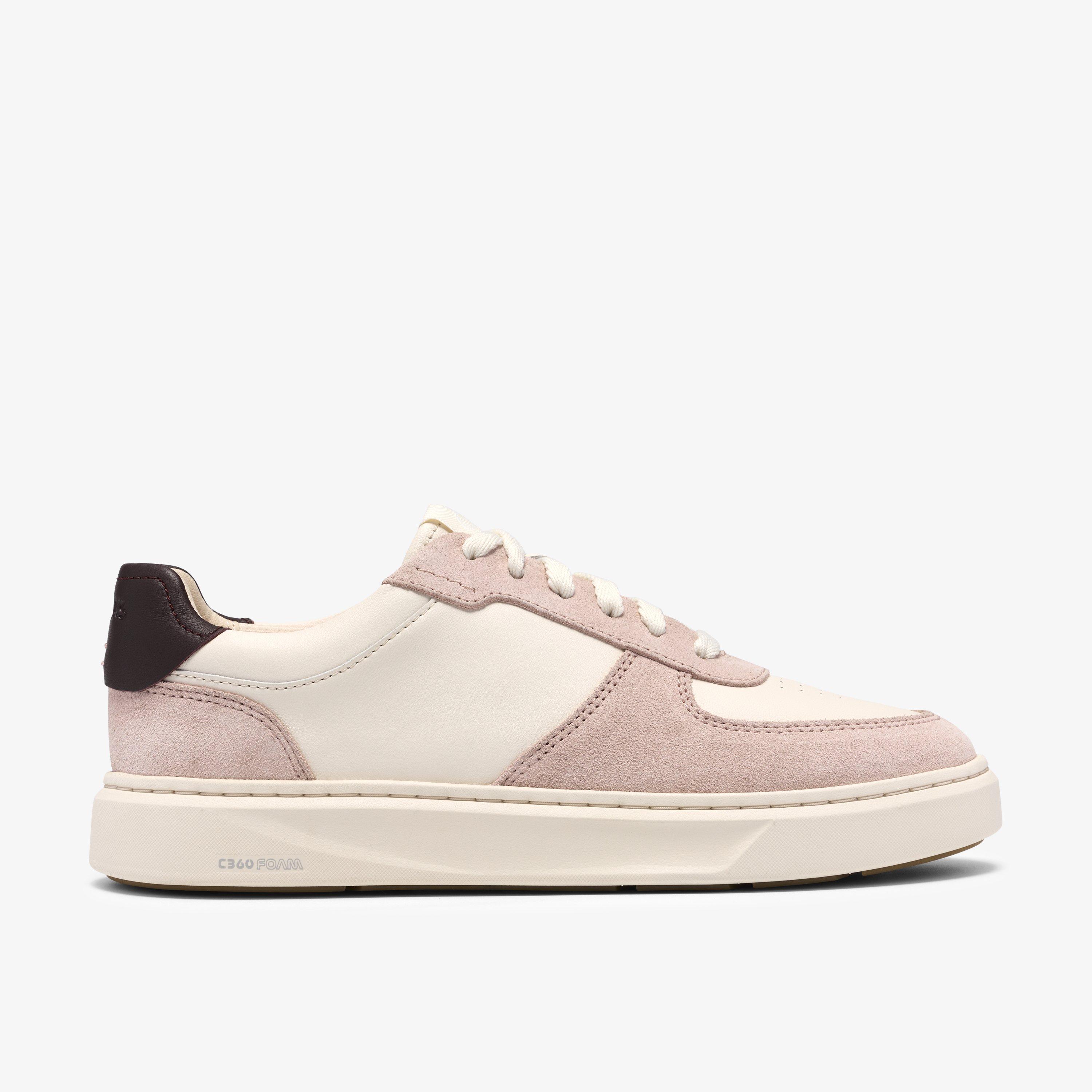 Code C Court Light Pink Combination Trainers Lace Up, view 1 of 6