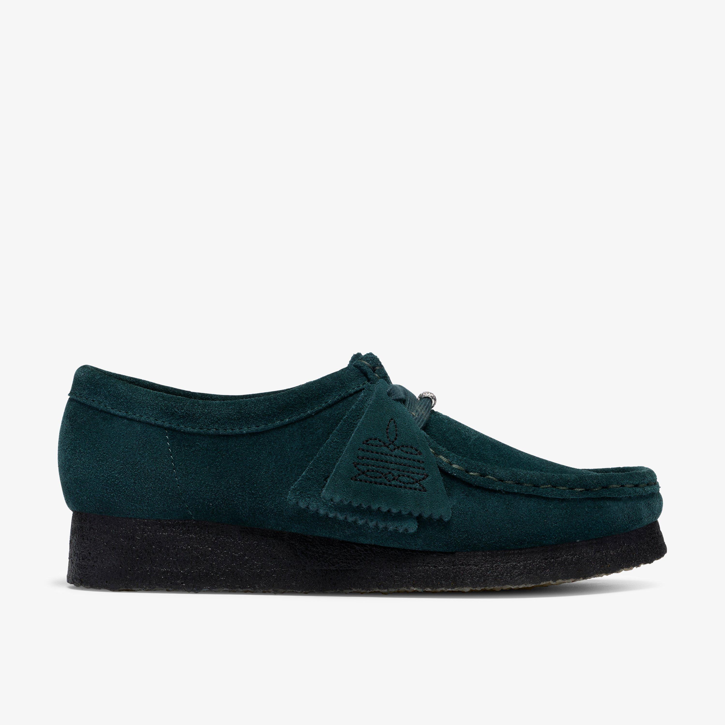 Wallabee Dark Teal Suede Wallabees Lace Up, view 1 of 8