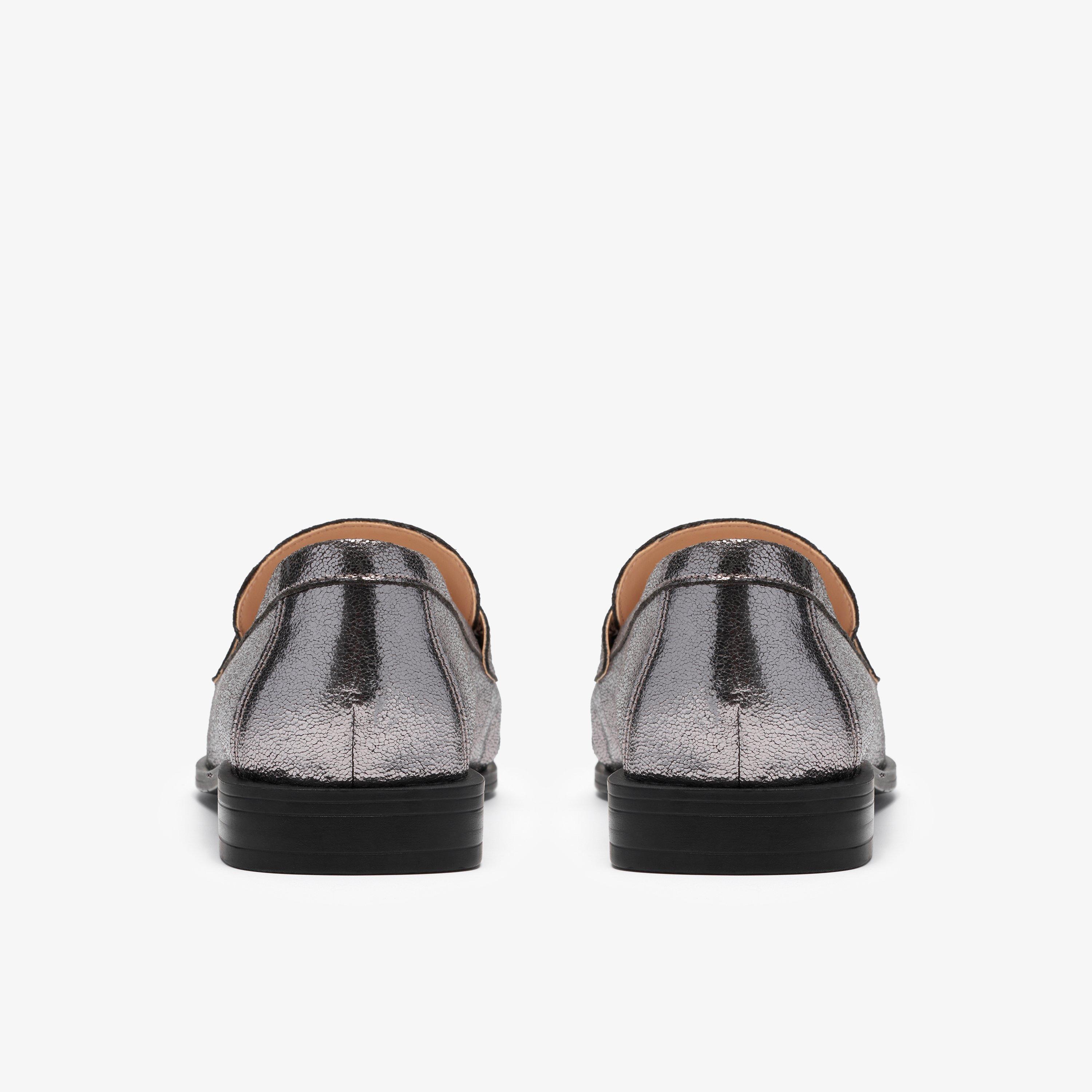 Alixea Walk Pewter Metallic Loafers Slip Ons, view 5 of 6
