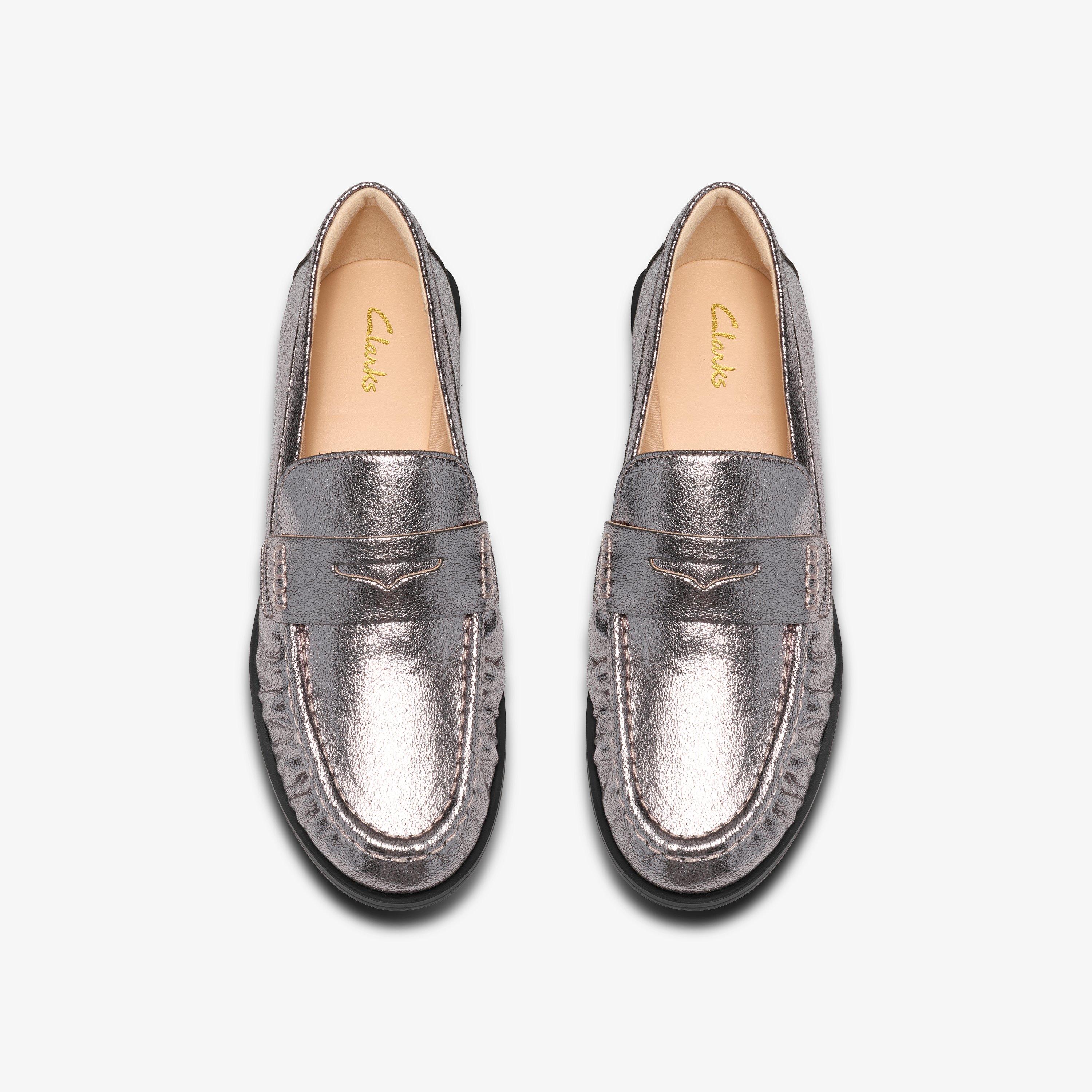 Alixea Walk Pewter Metallic Loafers Slip Ons, view 6 of 6