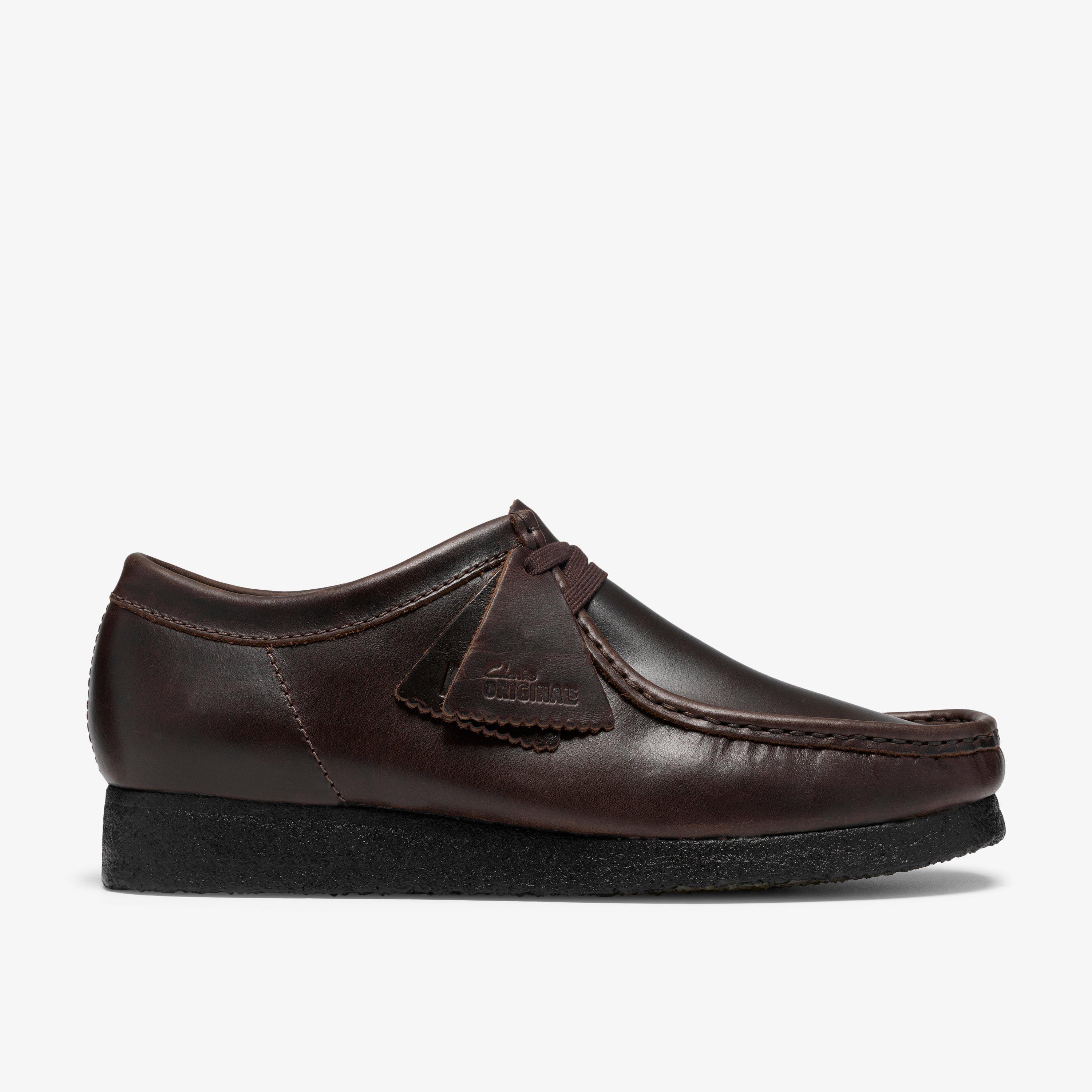 Wallabee Black/Brown Leather Wallabee Lace Up, view 1 of 8