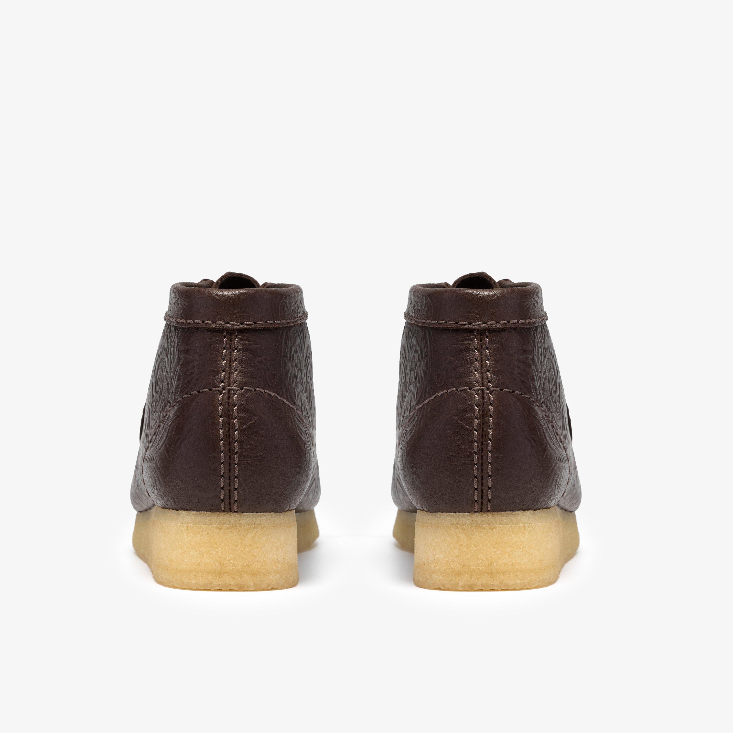 Wallabee Boot Brown Leather Embossed Wallabees Ankle Boots, view 5 of 8